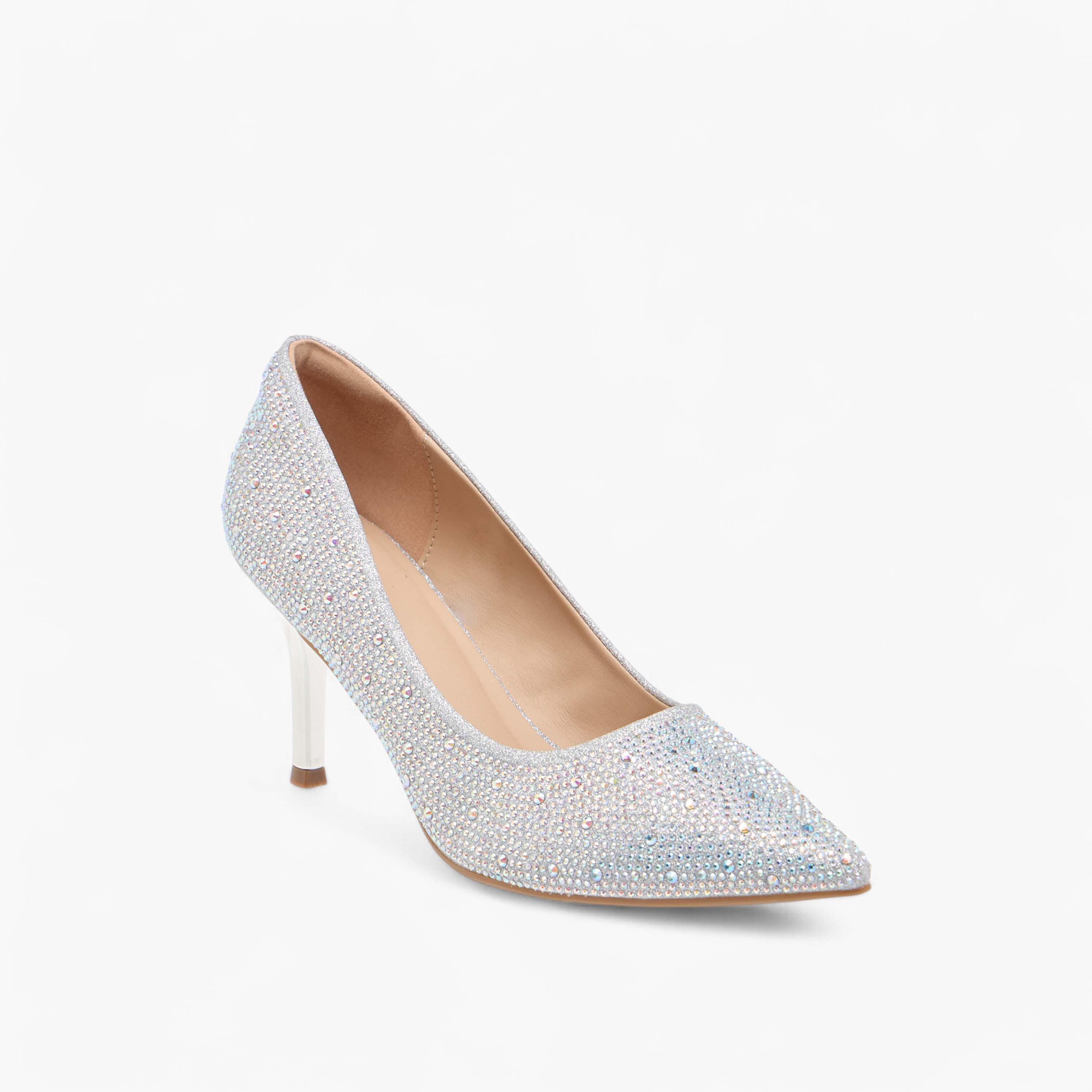 Flora Bella Textured Slip-On Pointed Toe Pumps with Stiletto Heels-women-shoes-heels-image-2