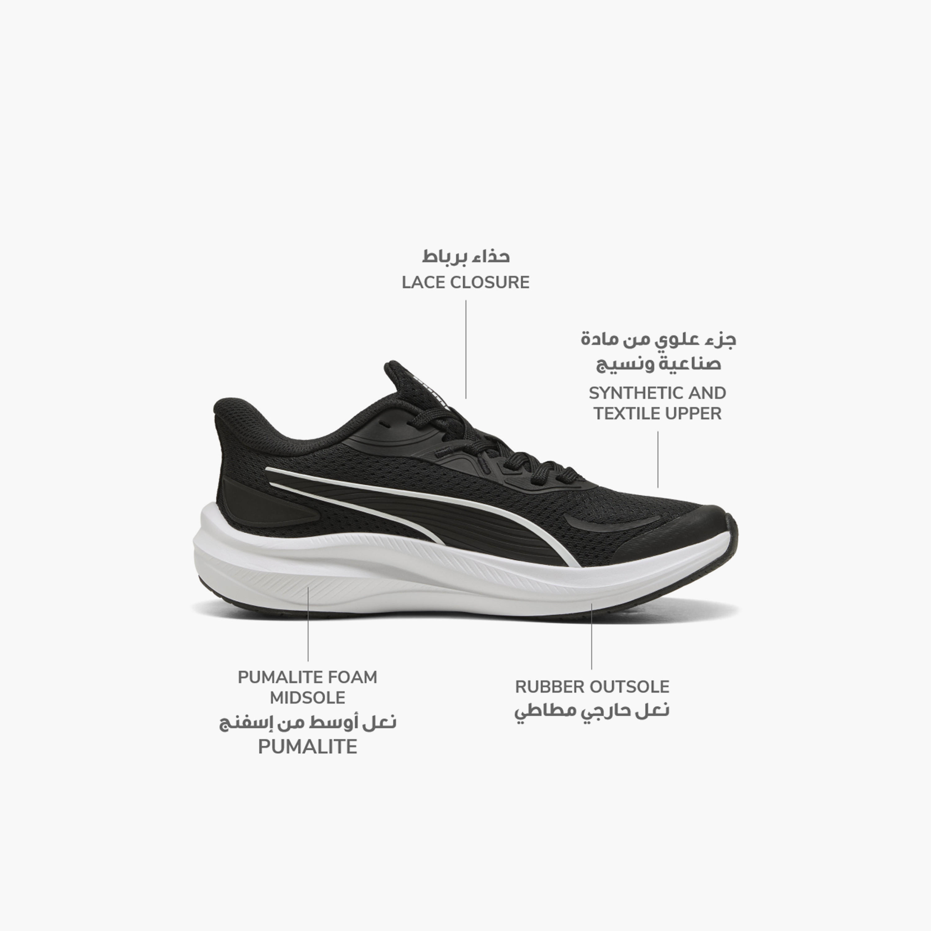 Puma Boys Skyrocket Lite 2 Lace-Up Running Shoes-girls-shoes-sports-image-2