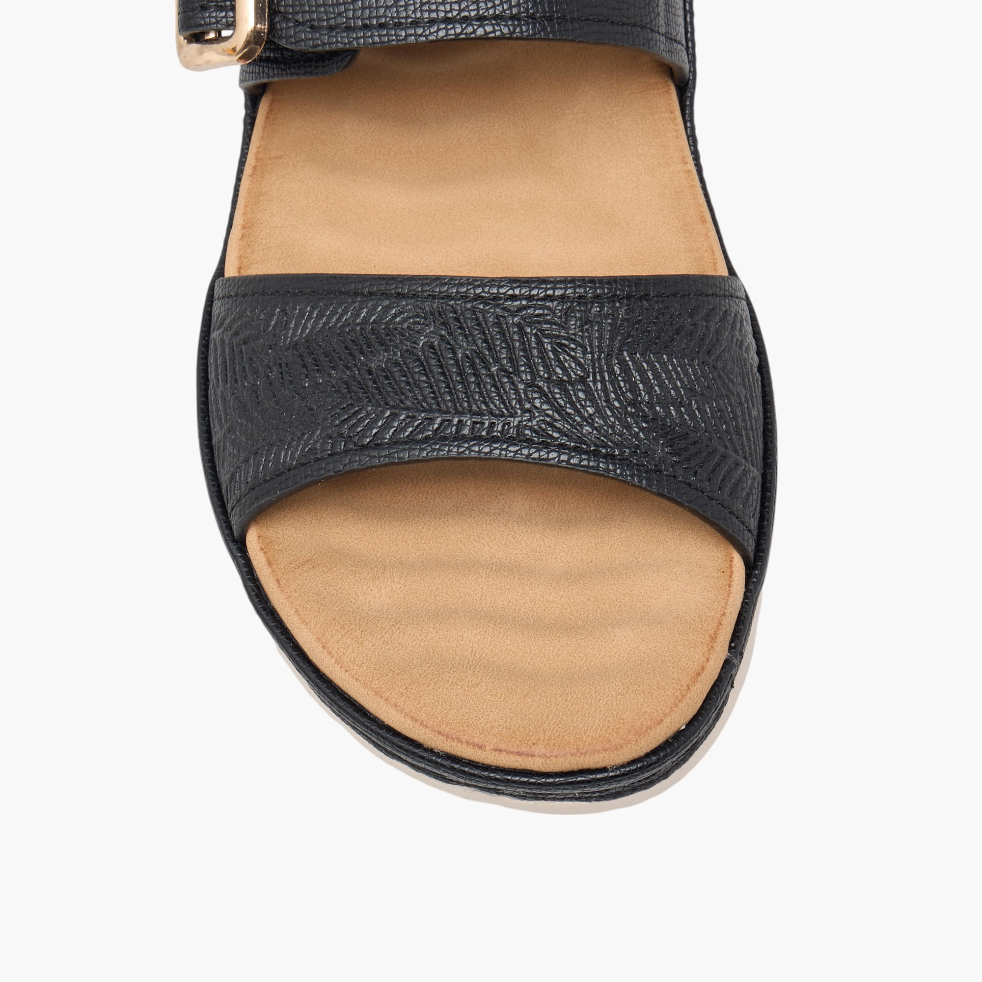 Le Confort Textured Slip-On Comfort Sandals with Buckle Accent-women-shoes-sandals-heeled-image-4