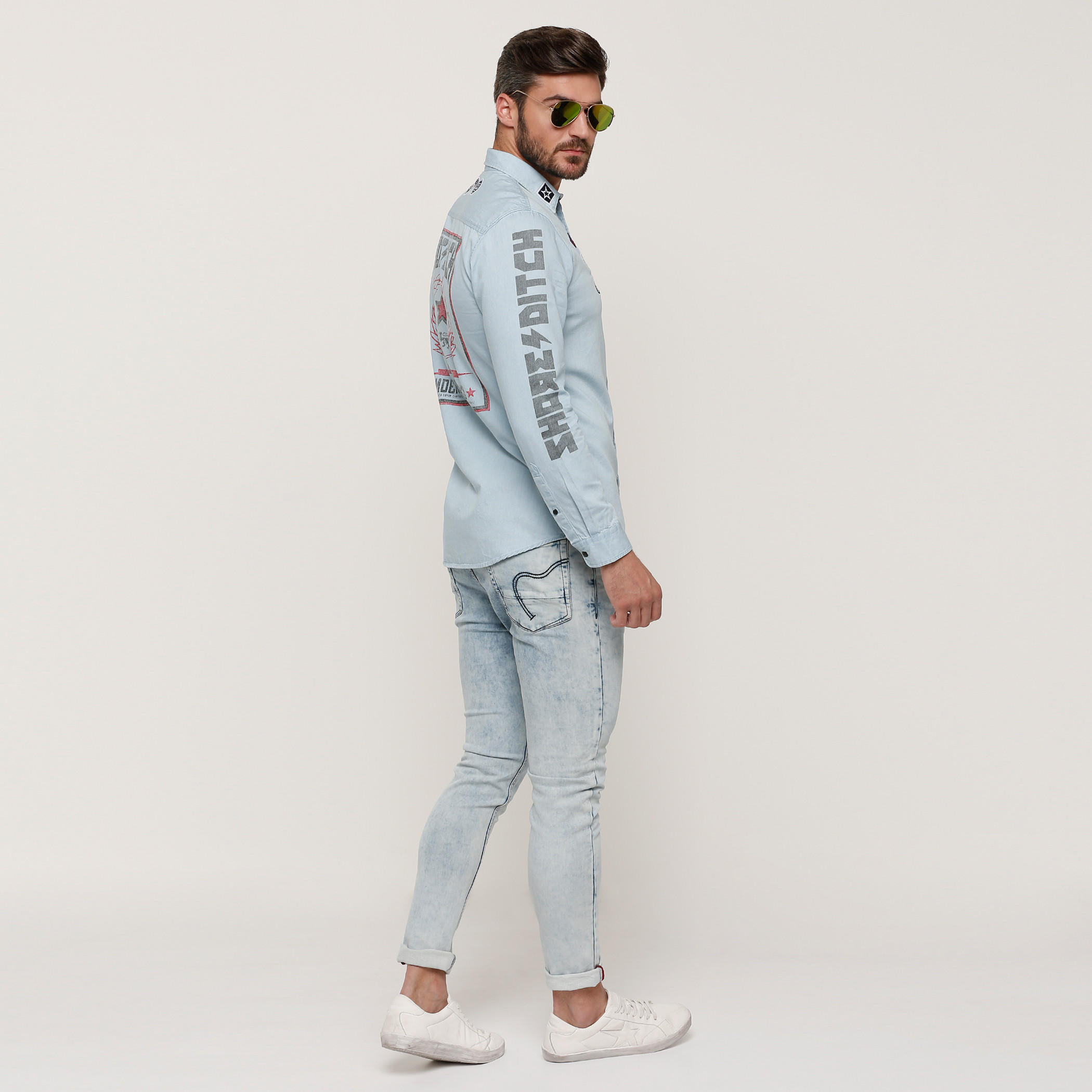 قميص مطرّز بأكمام طويلة وأزرار من لي كوبر-men-clothing-shirts-image-5