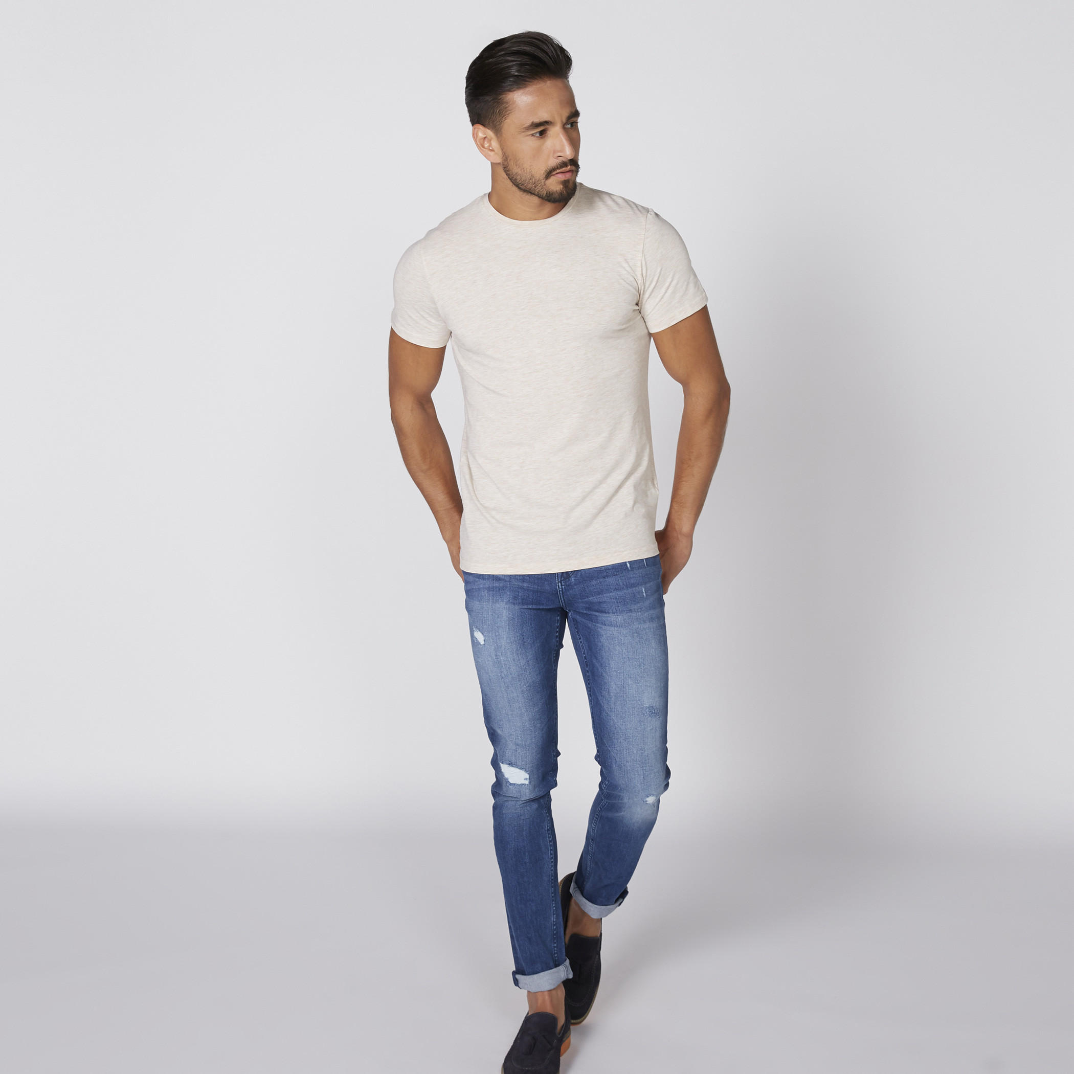 بنطال جينز طويل بتصميم ممزّق وجيوب من لي كوبر-men-clothing-bottoms-jeans-image-2