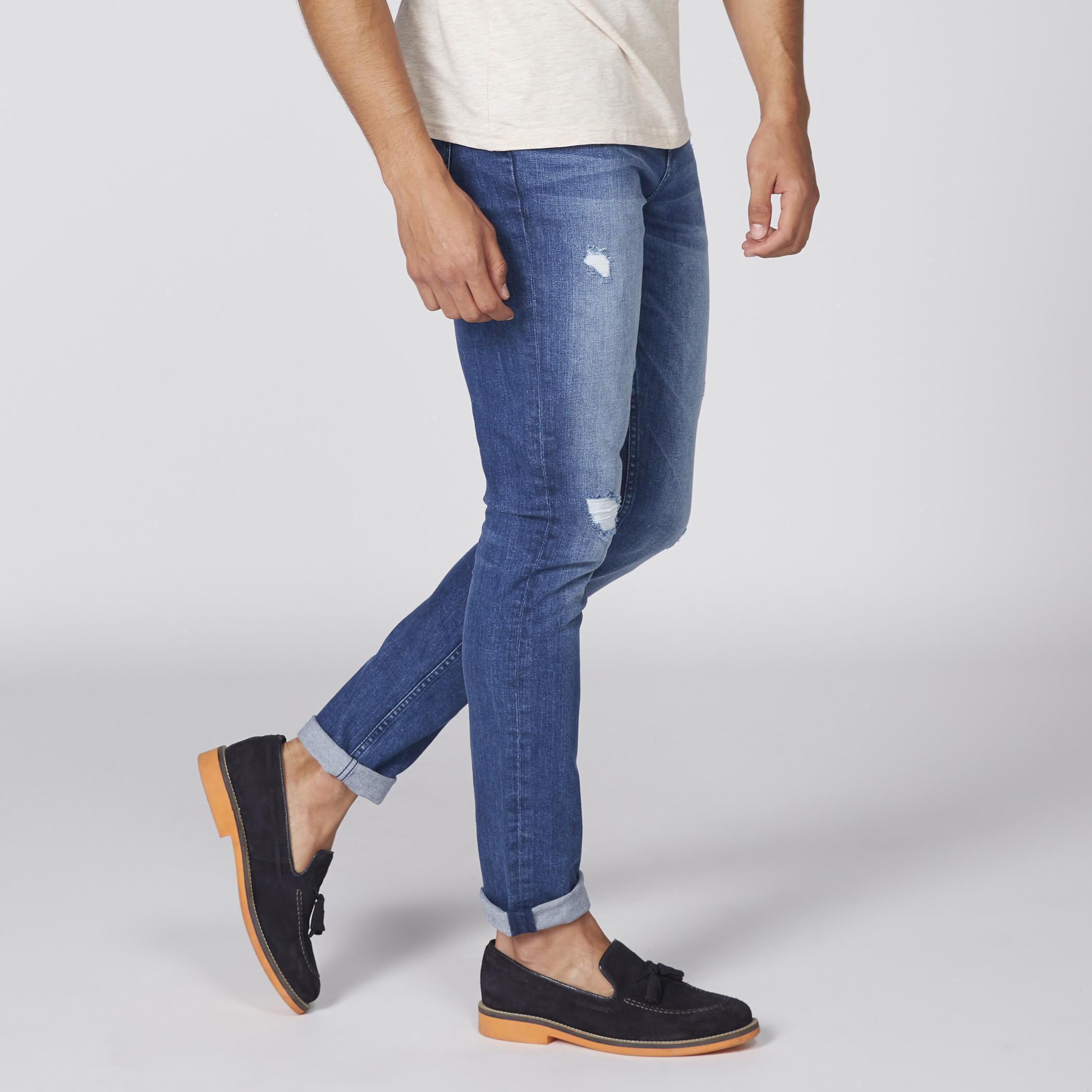 بنطال جينز طويل بتصميم ممزّق وجيوب من لي كوبر-men-clothing-bottoms-jeans-image-3