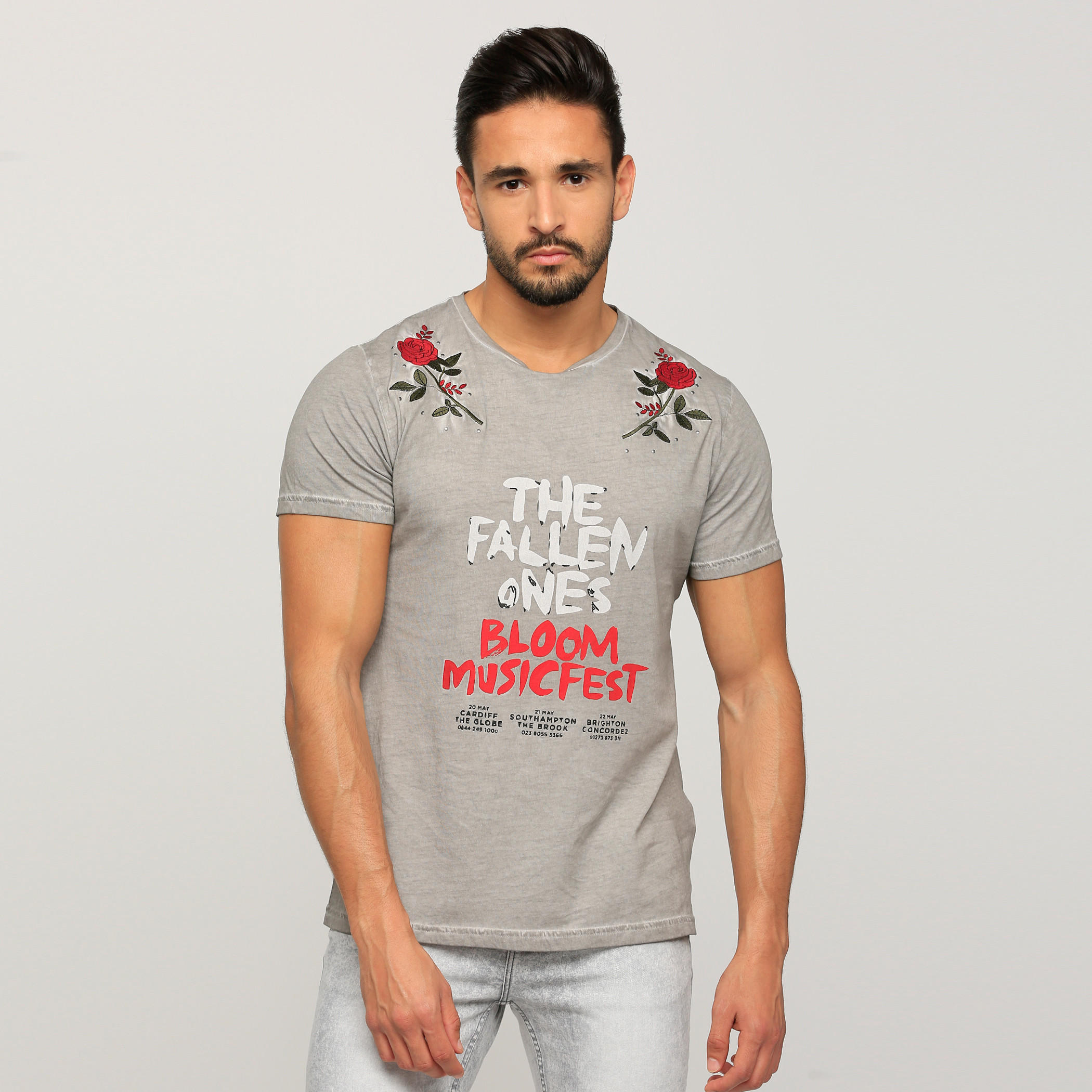 تيشيرت بياقة مستديرة وأكمام قصيرة وطبعات من لي كوبر-men-clothing-tshirtsandpolos-tshirts-image-1