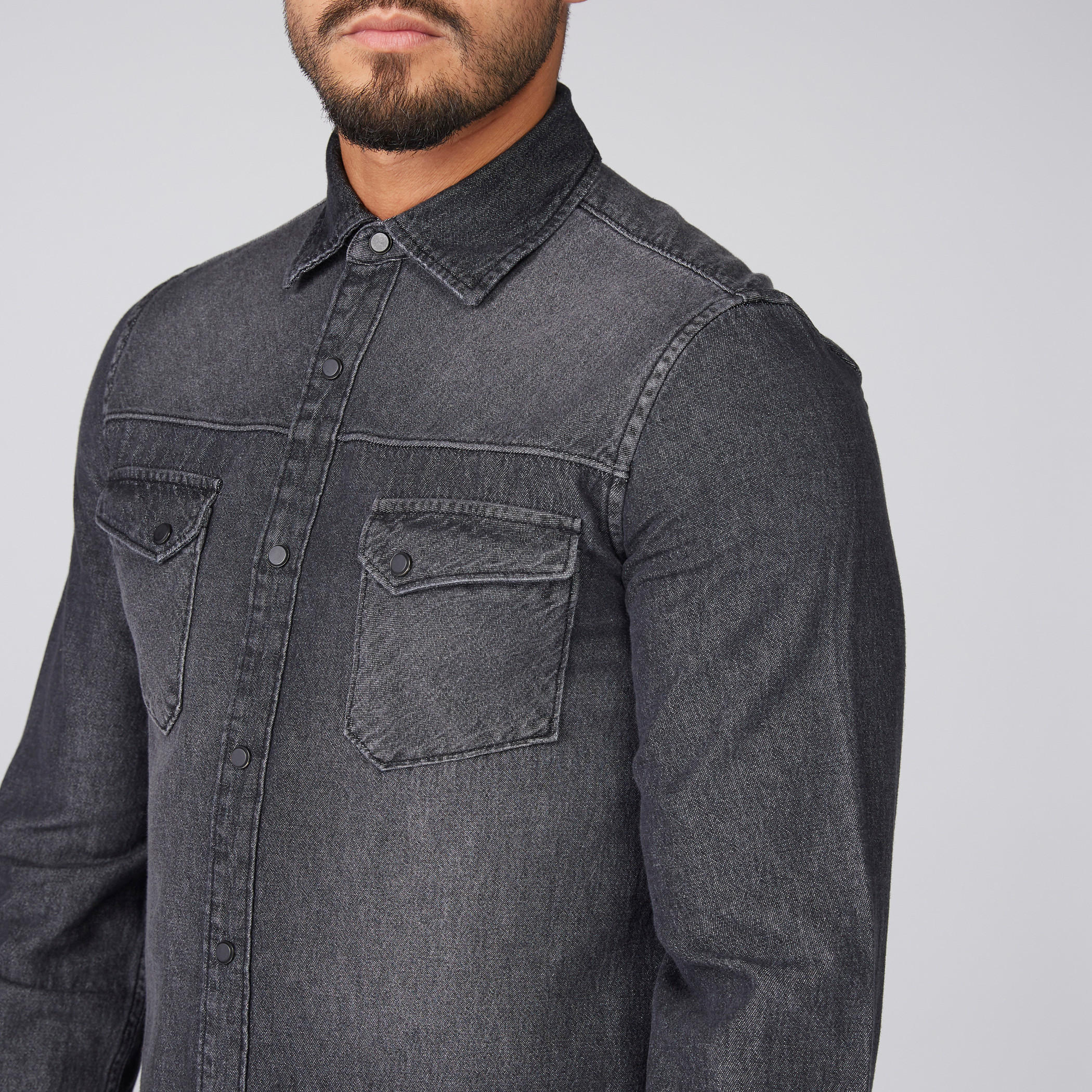 قميص بأكمام طويلة ووصلة أزرار كاملة من لي كوبر-men-clothing-shirts-image-3