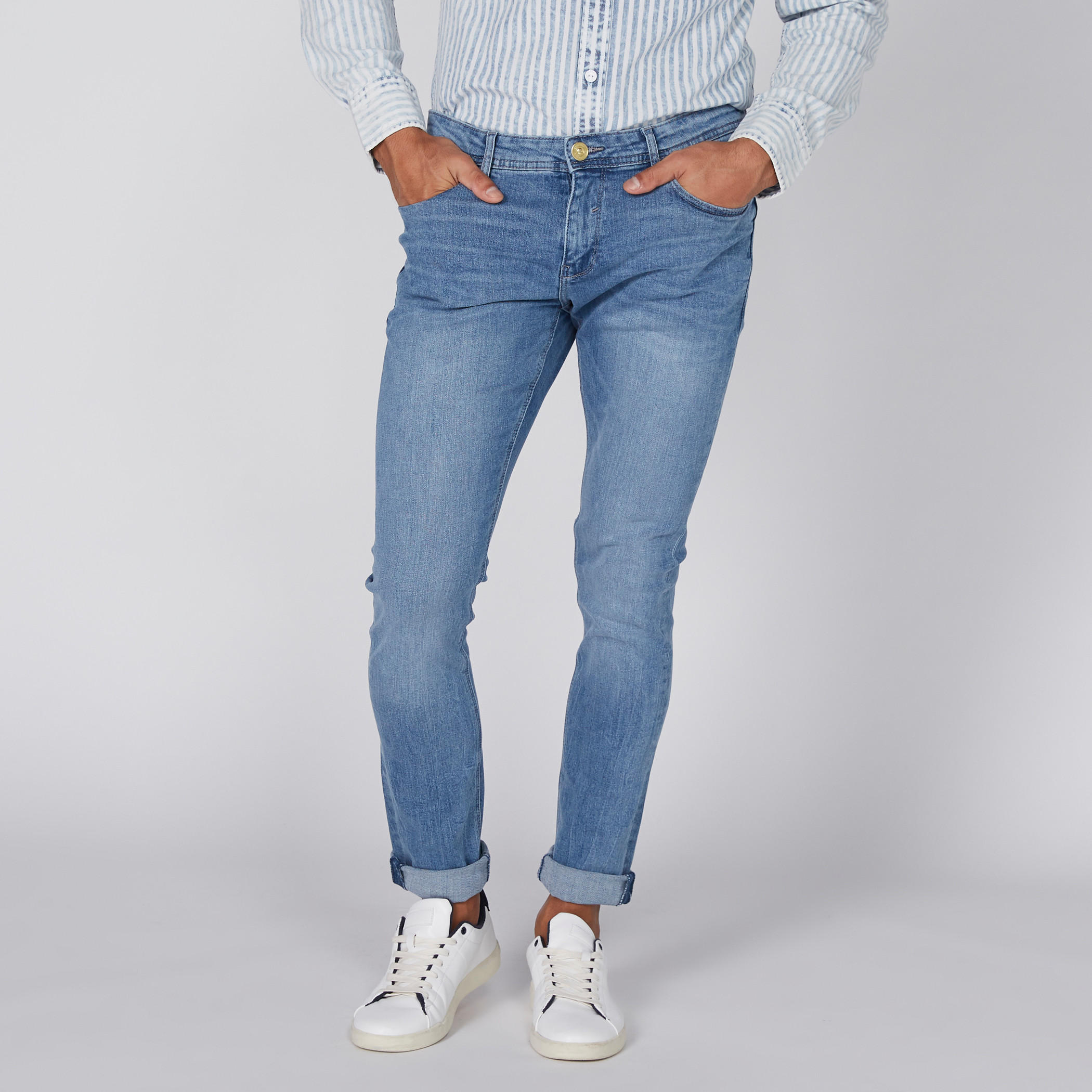 بنطال جينز طويل بزر إغلاق وجيوب من لي كوبر-men-clothing-bottoms-jeans-image-2