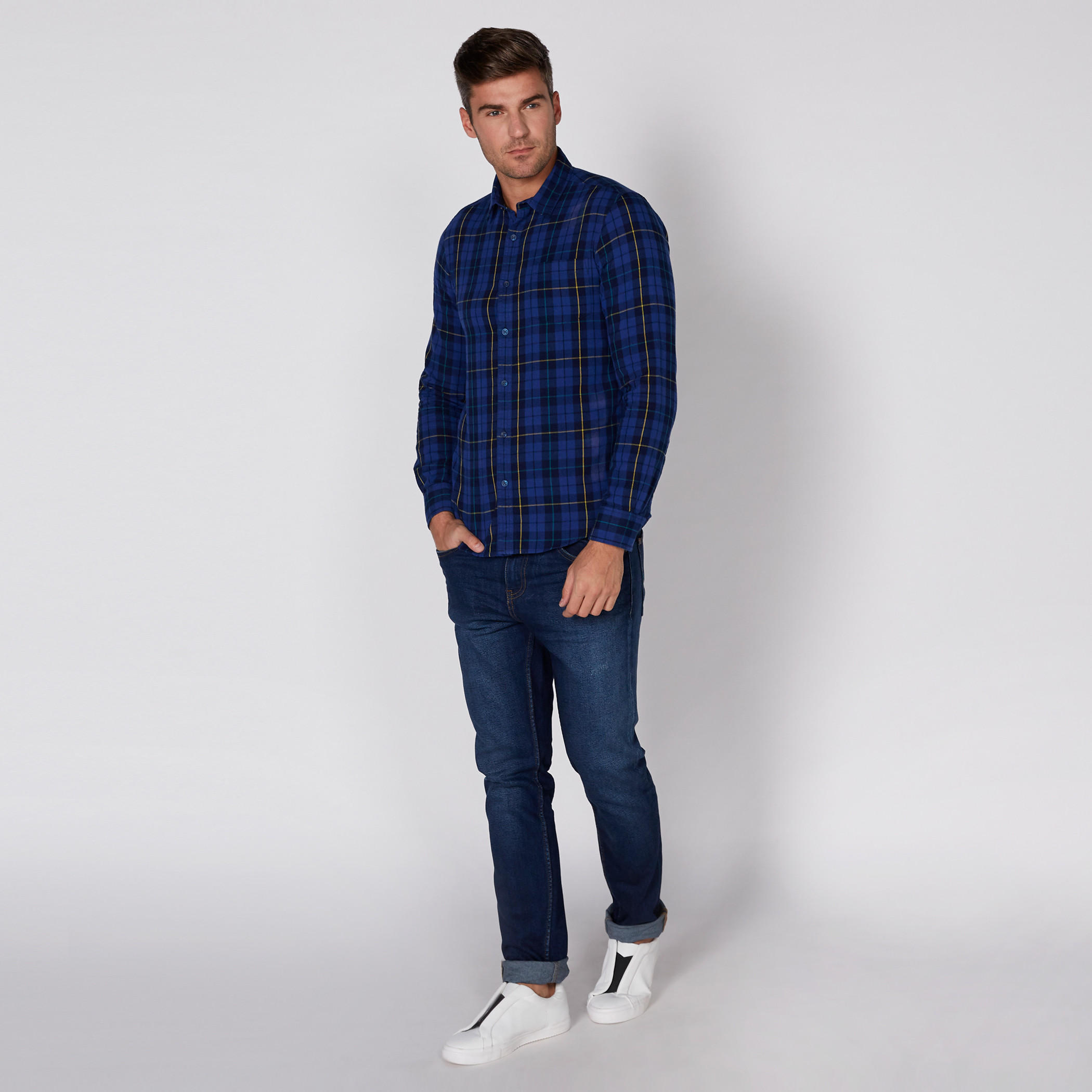 Lee Cooper Chequered Shirt with Long Sleeves and Complete Placket-men-clothing-shirts-image-1