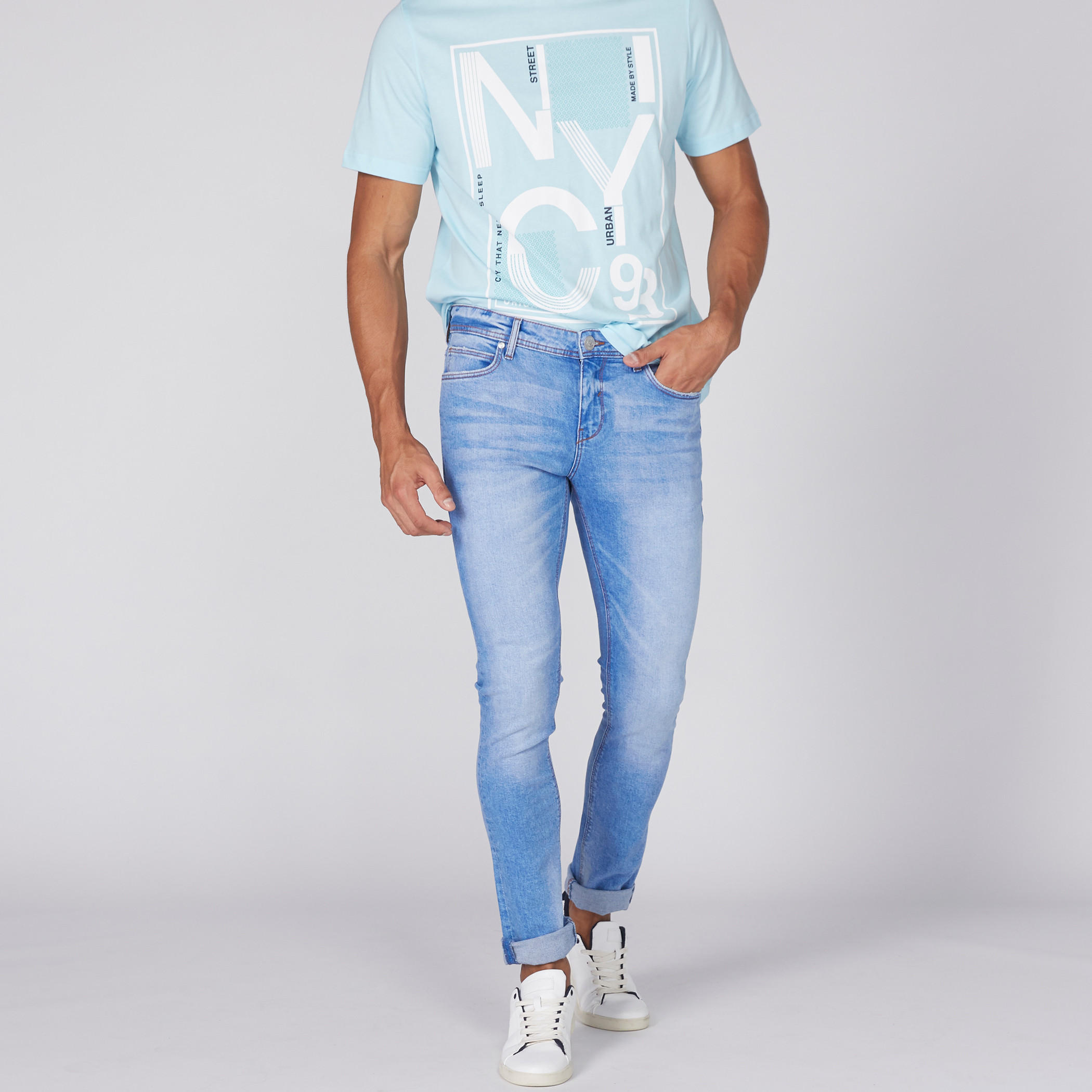 Lee Cooper Full Length Jeans with Button Closure and Pocket Detail-men-clothing-bottoms-jeans-image-1