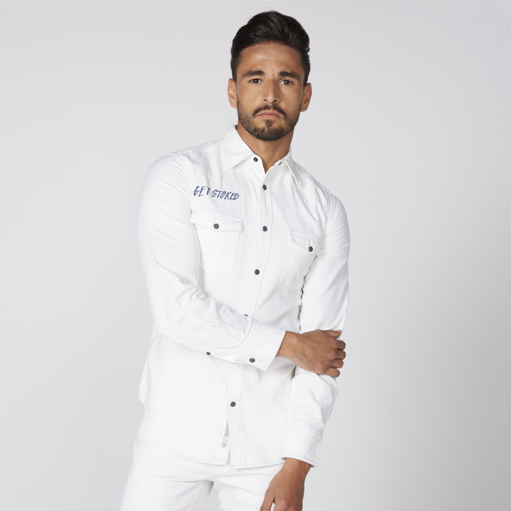Lee Cooper Embroidered Shirt with Long Sleeves and Complete Placket-men-clothing-shirts-image-1