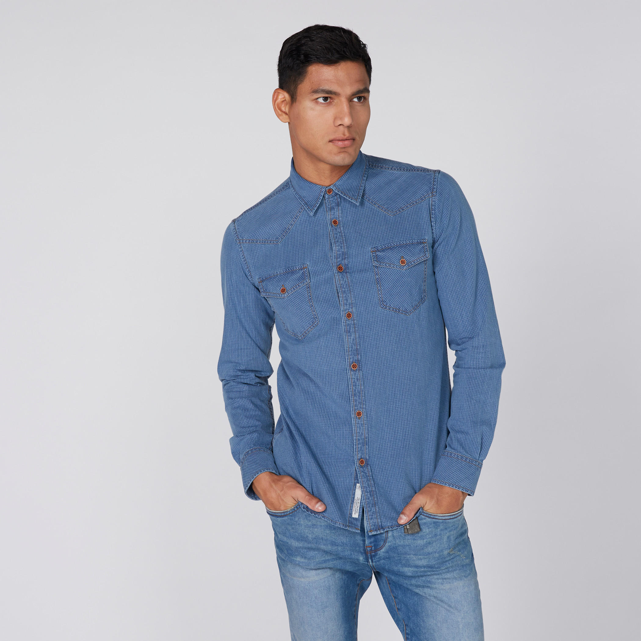 قميص كاروهات بأكمام طويلة من لي كوبر-men-clothing-shirts-image-3