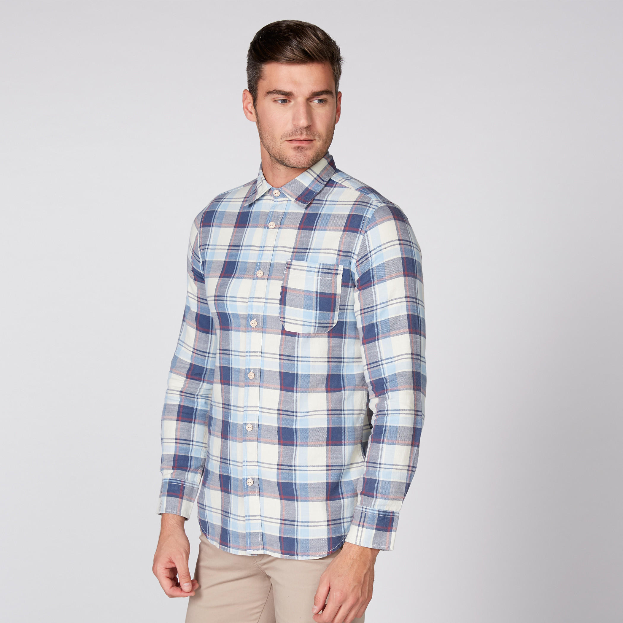 Lee Cooper Chequered Shirt with Long Sleeves and Complete Placket-men-clothing-shirts-image-1