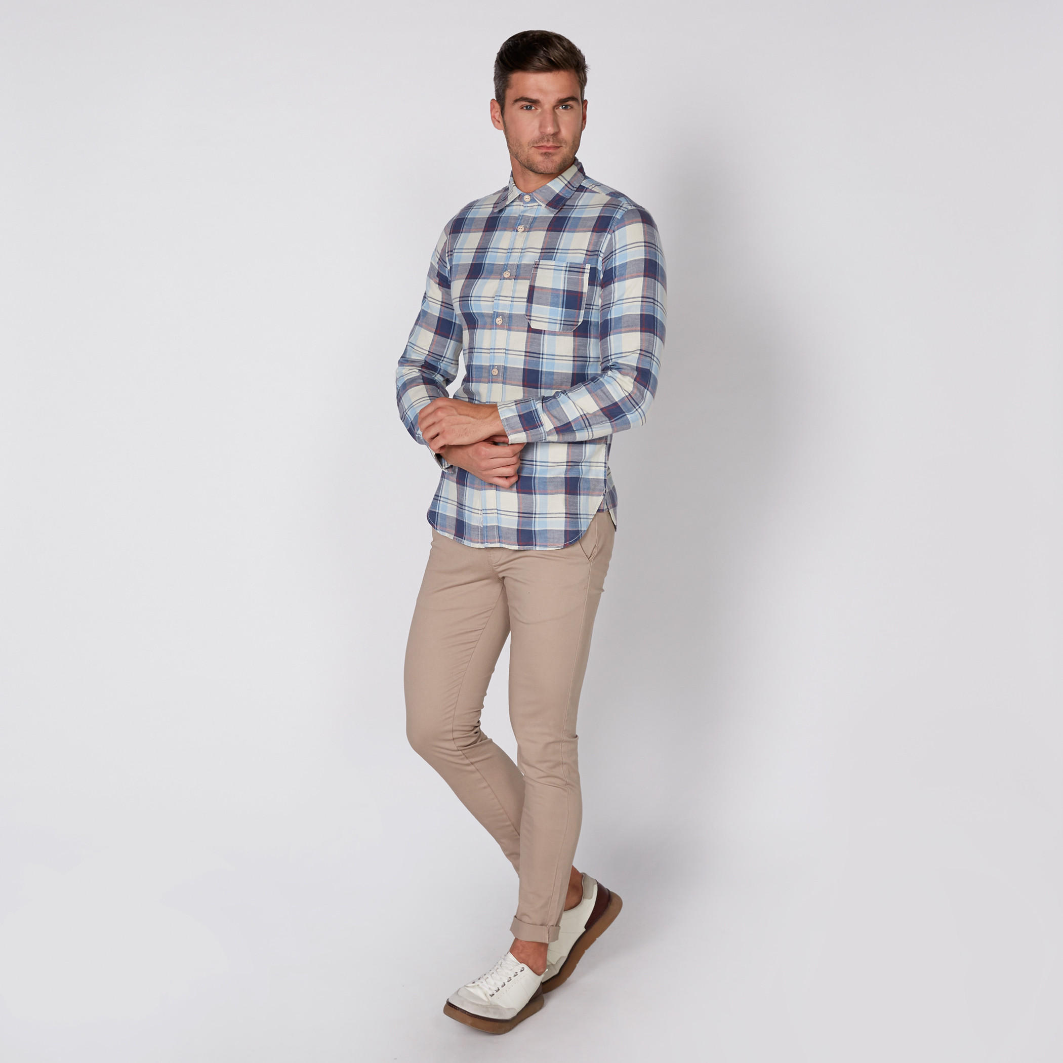 Lee Cooper Chequered Shirt with Long Sleeves and Complete Placket-men-clothing-shirts-image-2