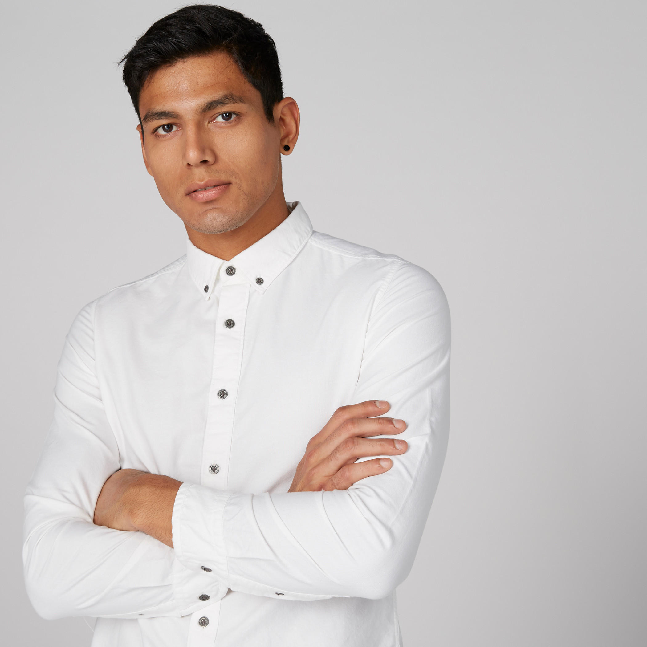 قميص بأكمام طويلة ووصلة أزرار كاملة من لي كوبر-men-clothing-shirts-image-4