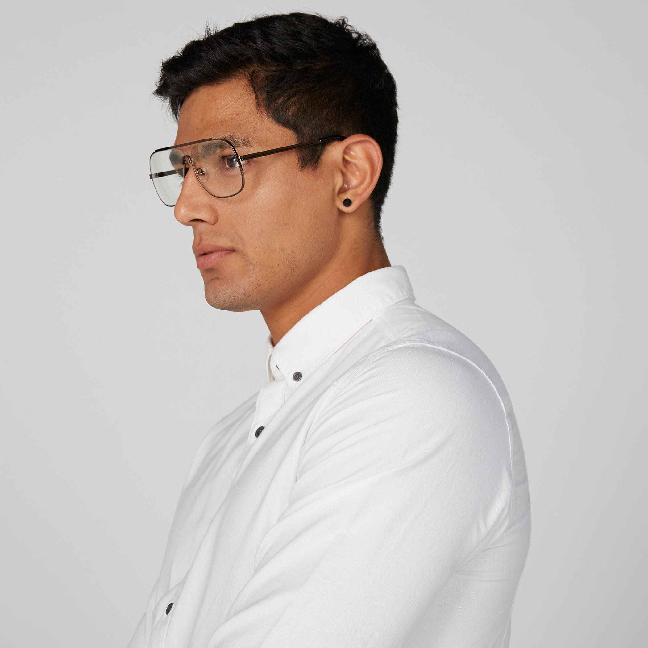 قميص بأكمام طويلة ووصلة أزرار كاملة من لي كوبر-men-clothing-shirts-image-1