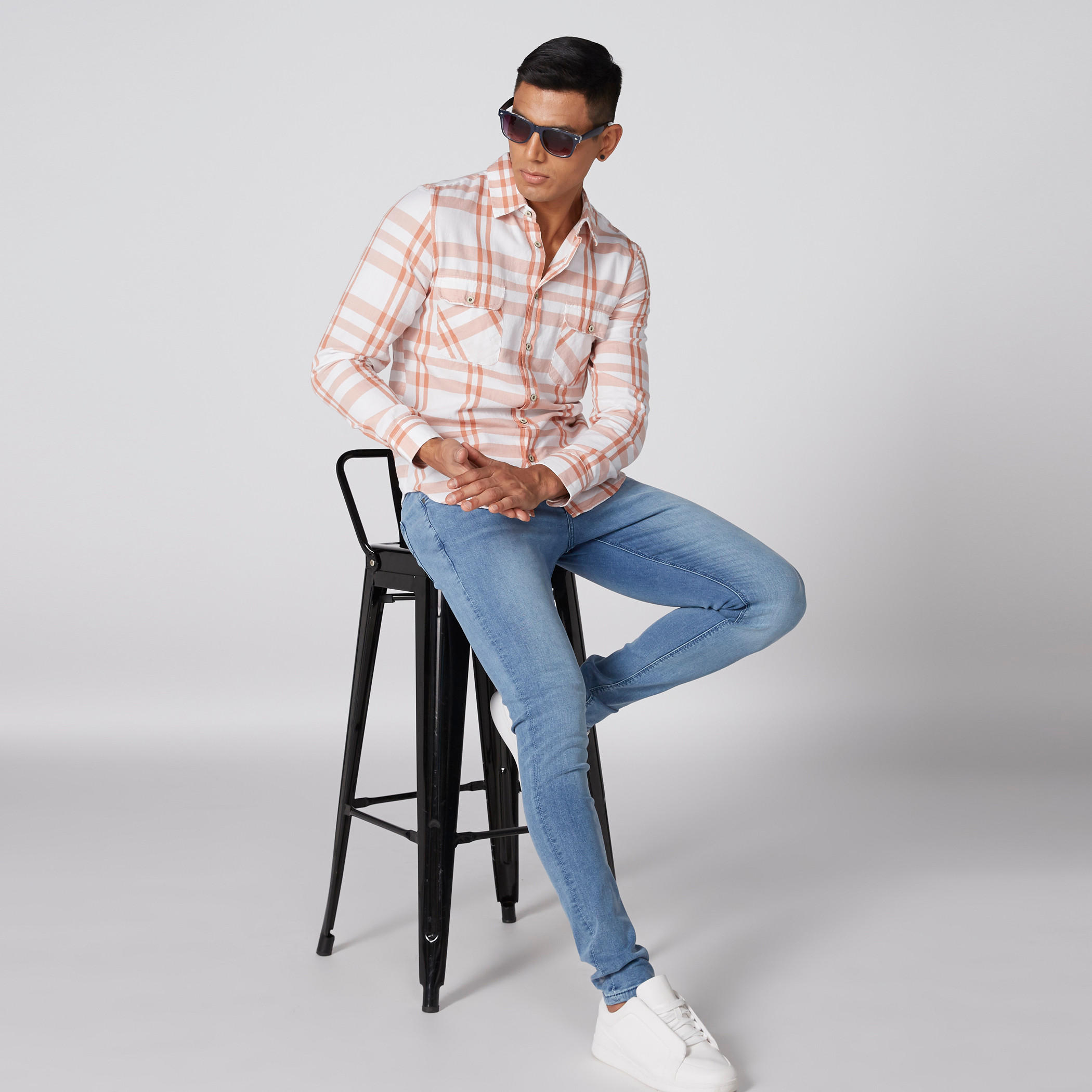 Lee Cooper Chequered Shirt with Long Sleeves and Complete Placket-men-clothing-shirts-image-1