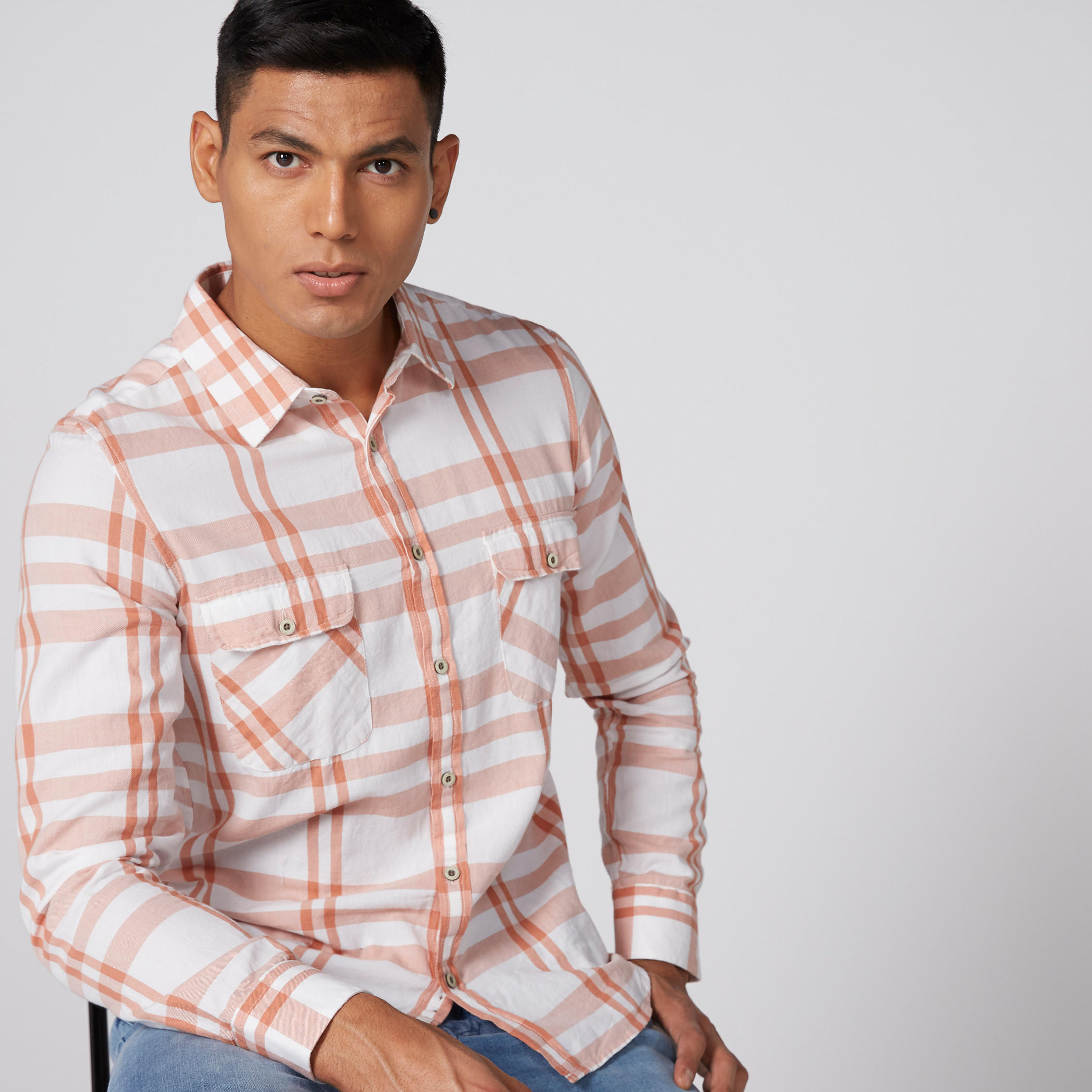 Lee Cooper Chequered Shirt with Long Sleeves and Complete Placket-men-clothing-shirts-image-3