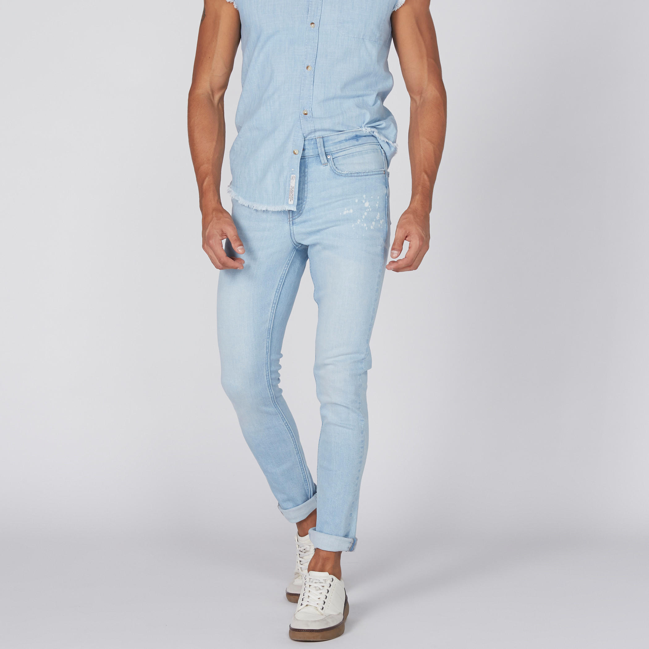 بنطال جينز طويل بقصة ضيقة من لي كوبر-men-clothing-bottoms-jeans-image-1
