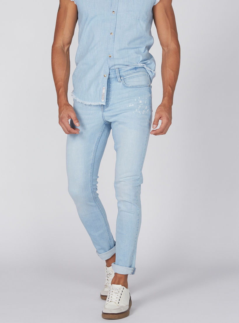 بنطال جينز طويل بقصة ضيقة من لي كوبر-men-clothing-bottoms-jeans-image-1