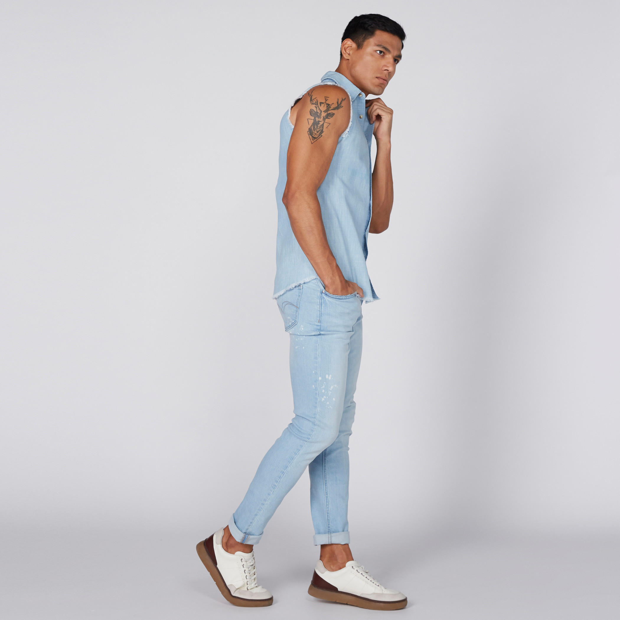 بنطال جينز طويل بقصة ضيقة من لي كوبر-men-clothing-bottoms-jeans-image-2