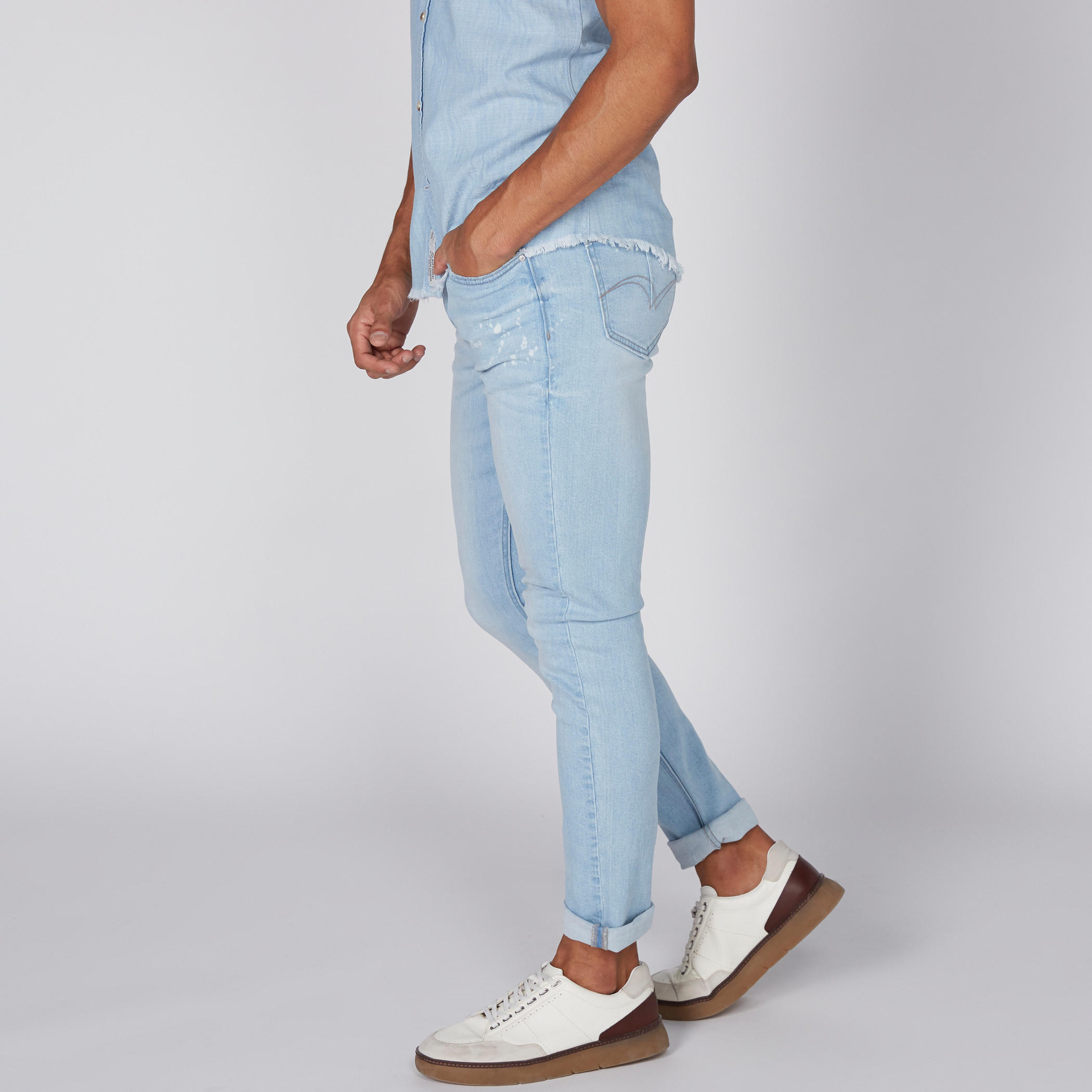 بنطال جينز طويل بقصة ضيقة من لي كوبر-men-clothing-bottoms-jeans-image-4