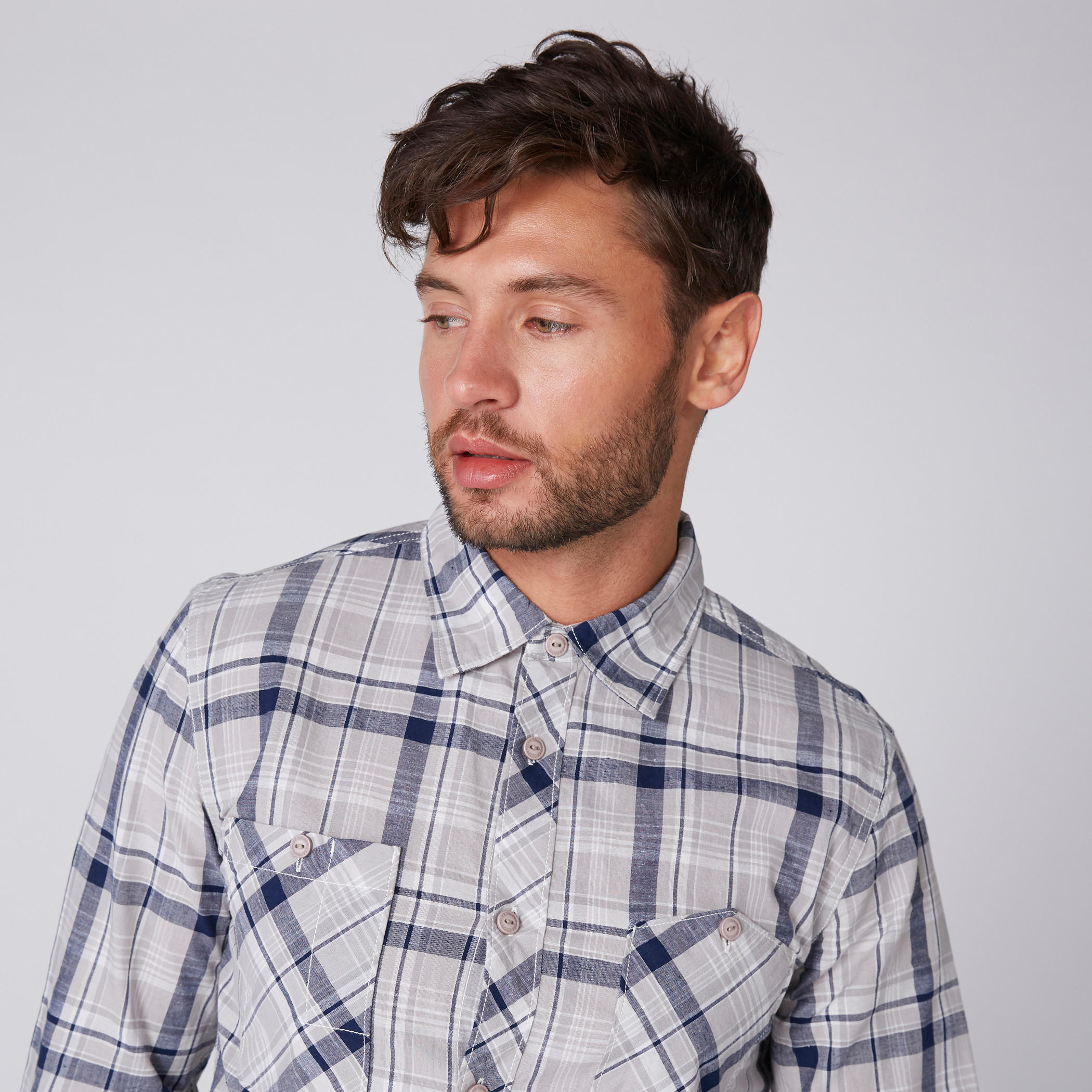 Lee Cooper Chequered Shirt with Long Sleeves and Complete Placket-men-clothing-shirts-image-1