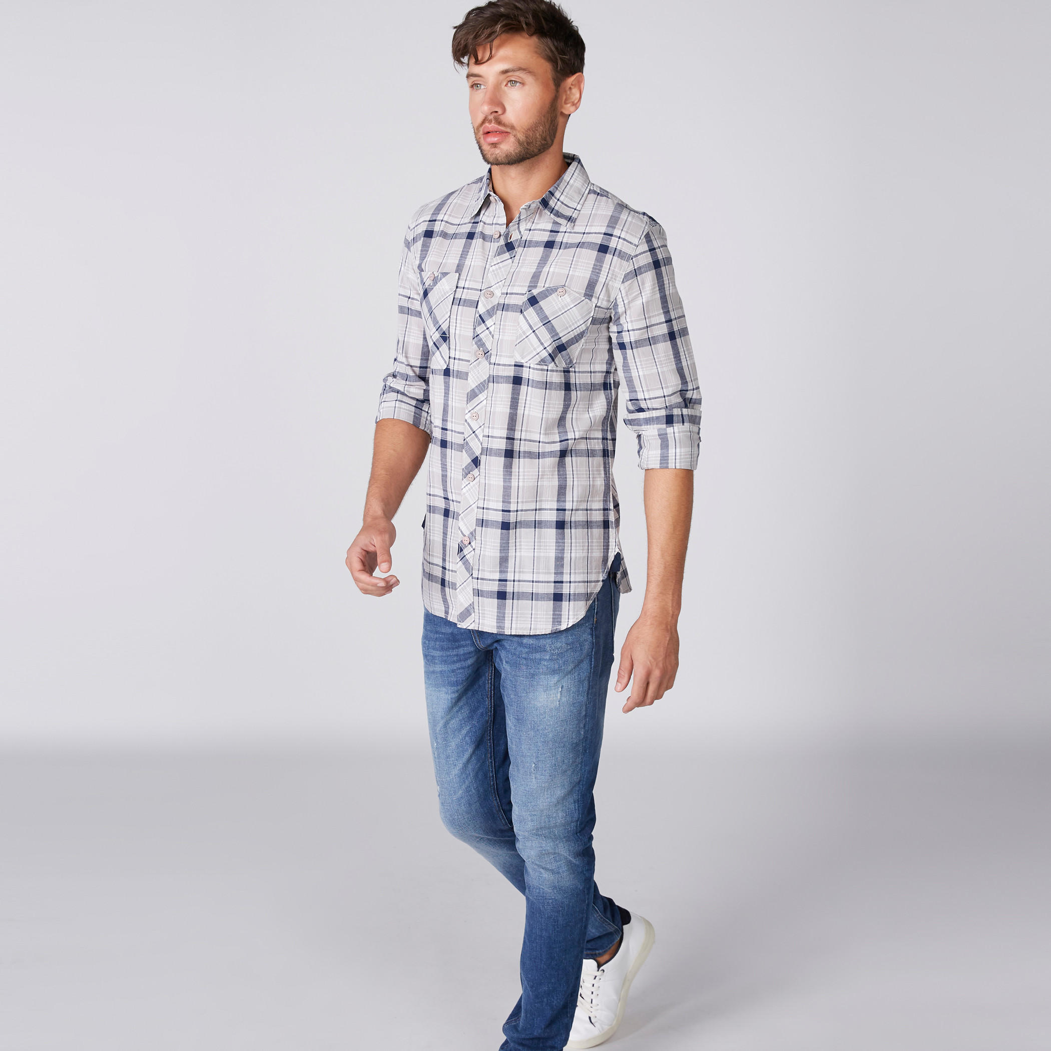Lee Cooper Chequered Shirt with Long Sleeves and Complete Placket-men-clothing-shirts-image-2