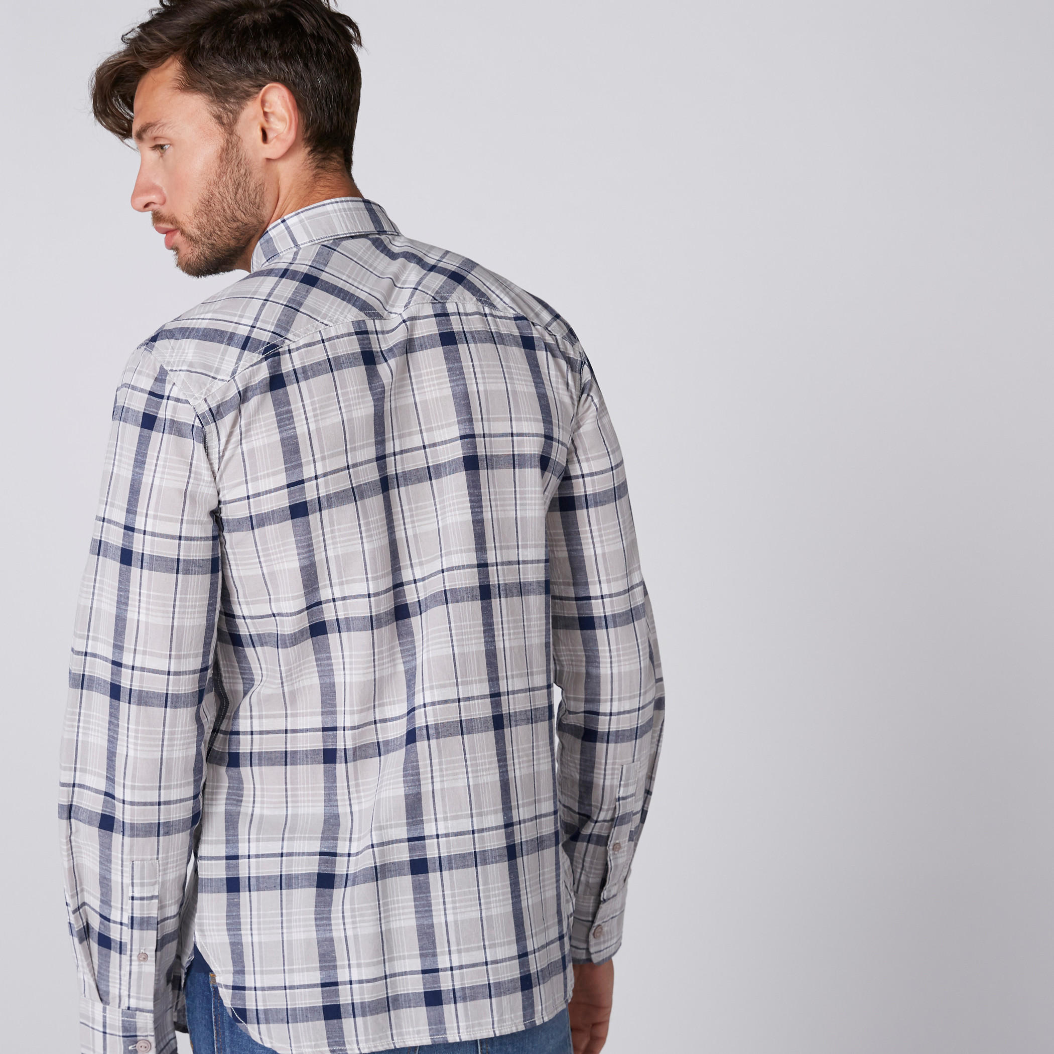 Lee Cooper Chequered Shirt with Long Sleeves and Complete Placket-men-clothing-shirts-image-3