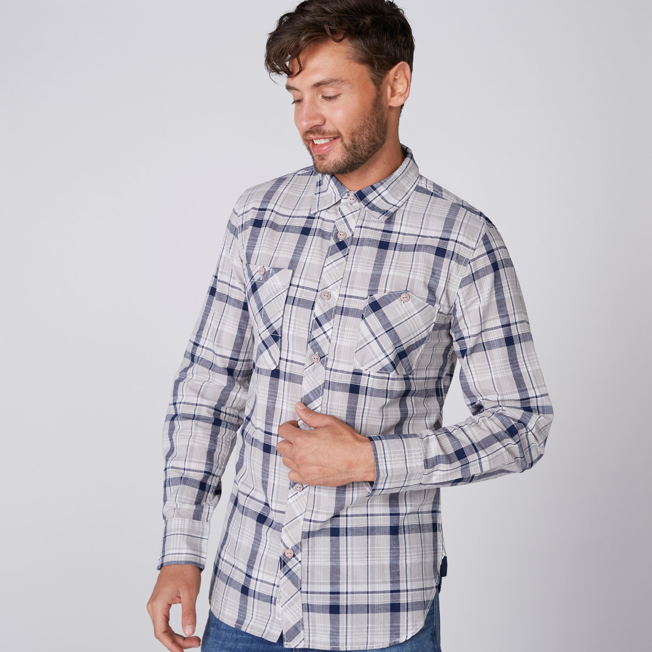 Lee Cooper Chequered Shirt with Long Sleeves and Complete Placket-men-clothing-shirts-image-4