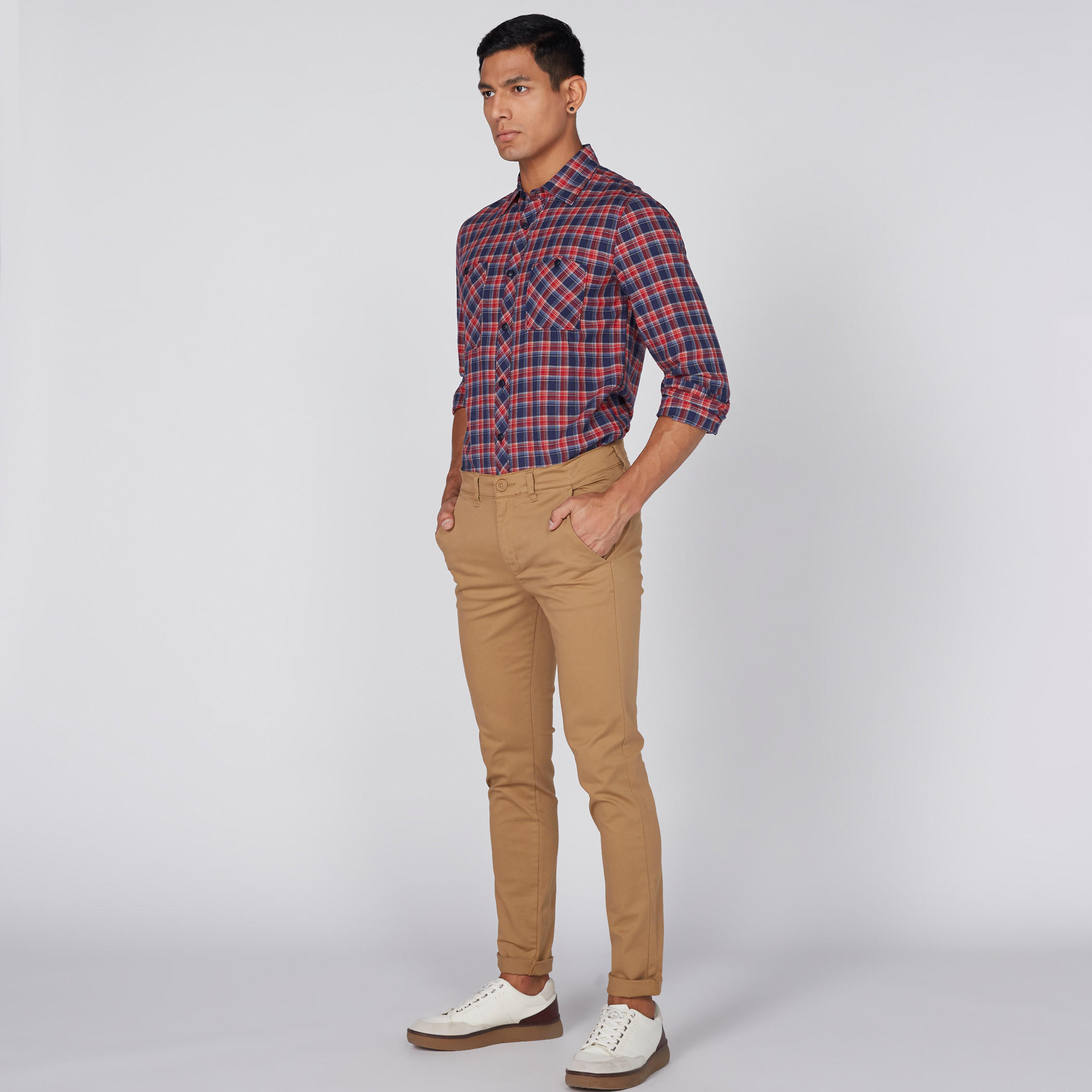 Lee Cooper Chequered Shirt with Long Sleeves and Complete Placket-men-clothing-shirts-image-1