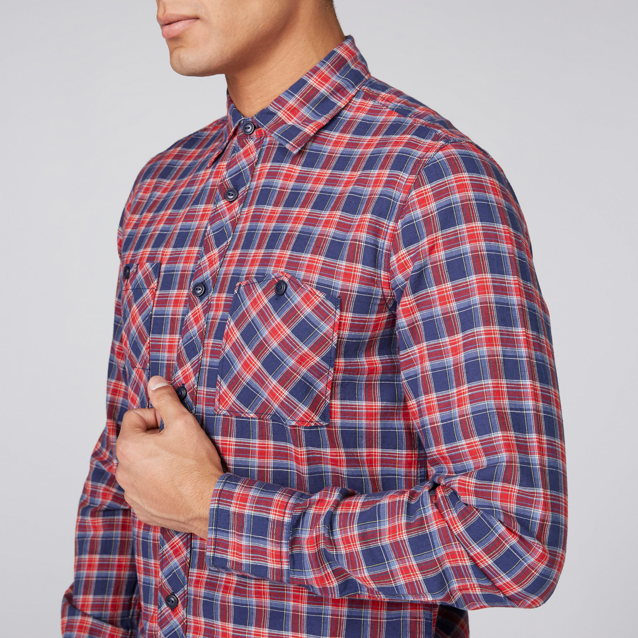 Lee Cooper Chequered Shirt with Long Sleeves and Complete Placket-men-clothing-shirts-image-2