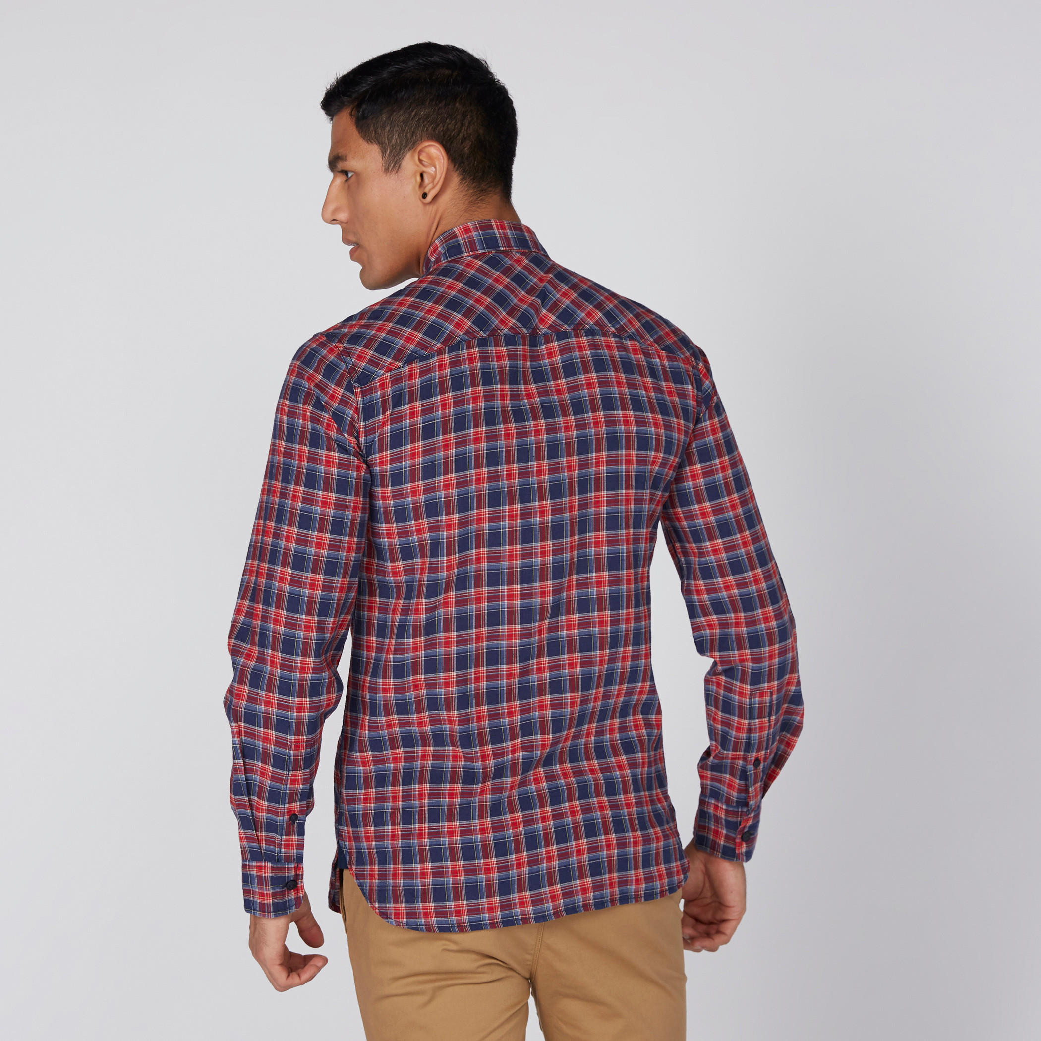 Lee Cooper Chequered Shirt with Long Sleeves and Complete Placket-men-clothing-shirts-image-4