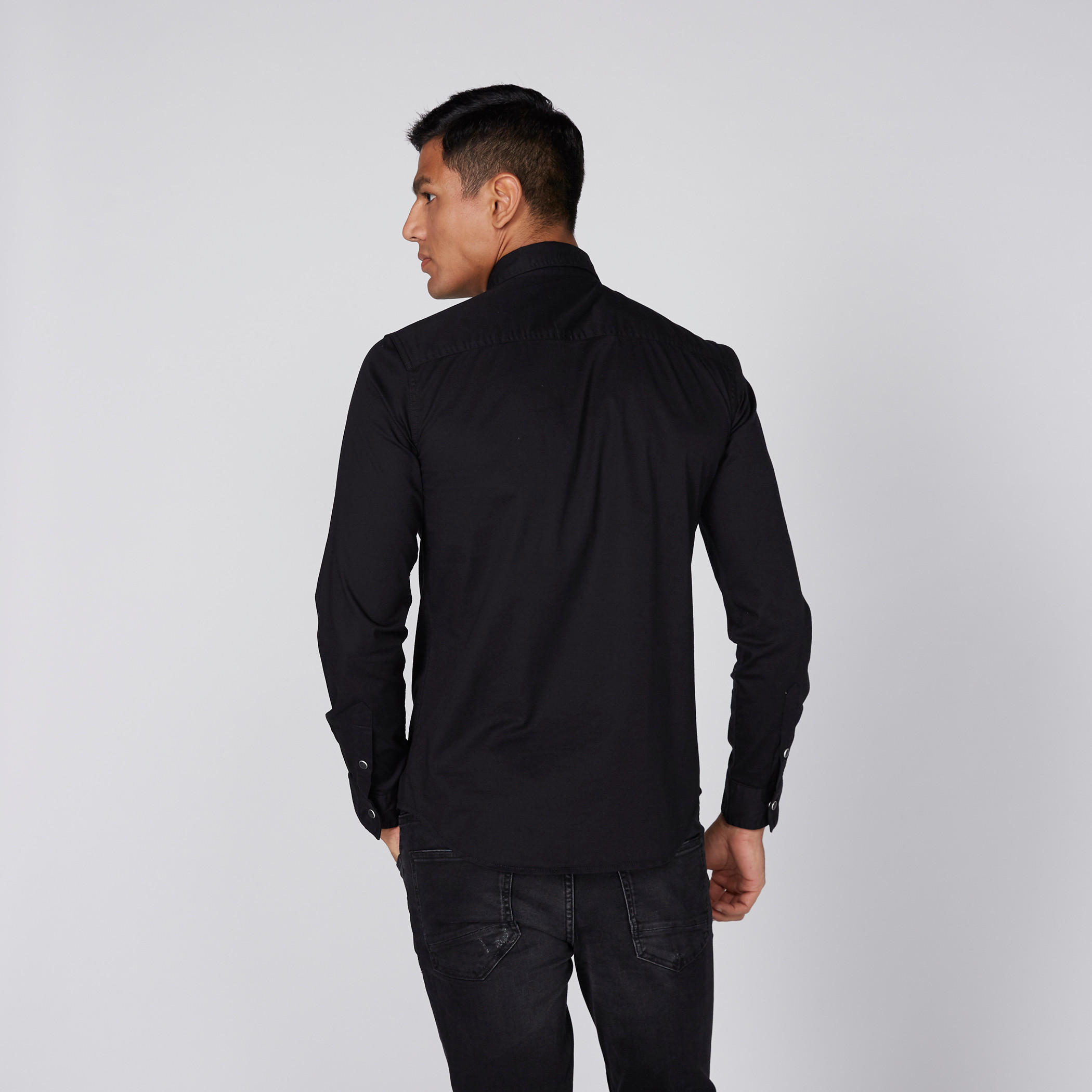 قميص بأكمام طويلة وجيب على الصدر من لي كوبر-men-clothing-shirts-image-4