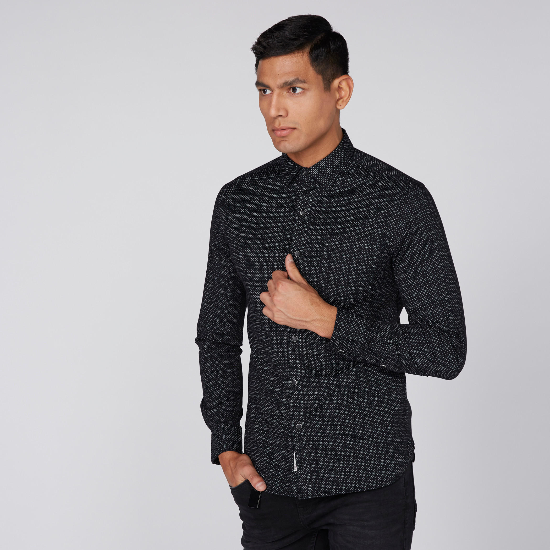 Lee Cooper Printed Shirt with Long Sleeves-men-clothing-shirts-image-1