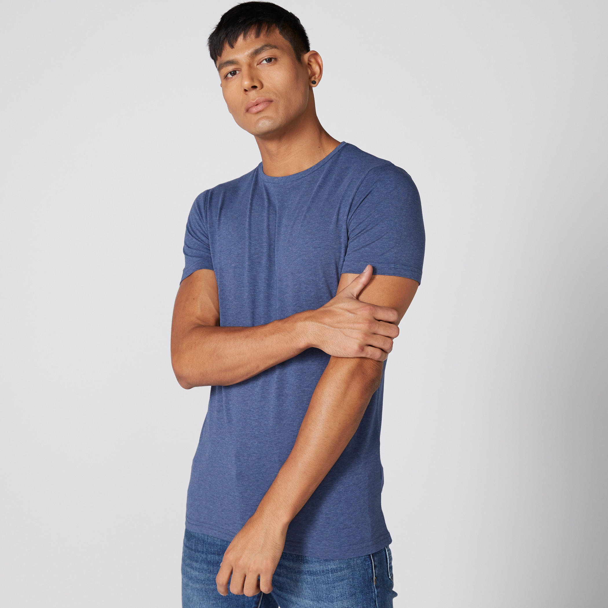 تيشيرت بياقة مستديرة وأكمام قصيرة من لي كوبر-men-clothing-tshirtsandpolos-tshirts-image-1