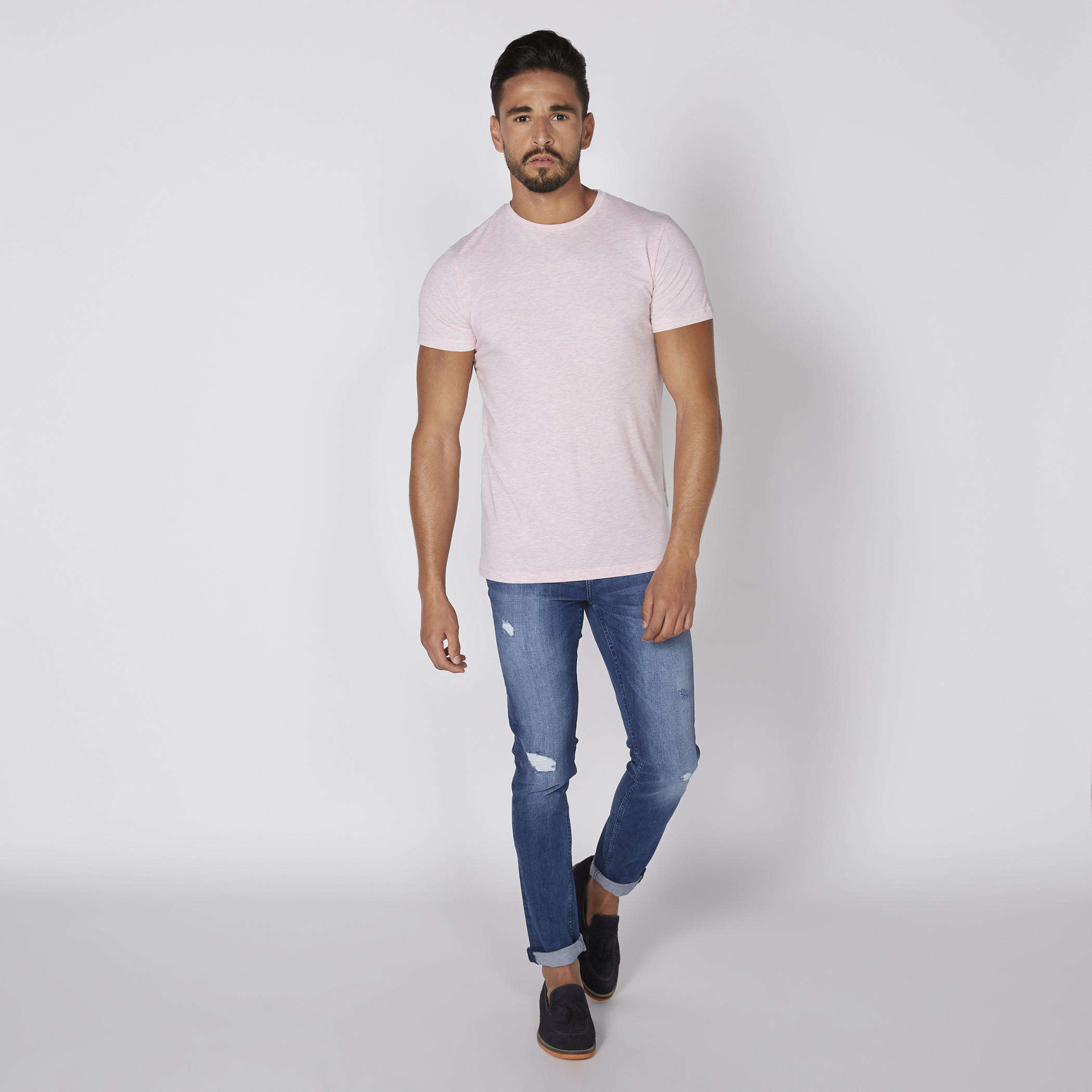 تيشيرت بياقة مستديرة وأكمام قصيرة من لي كوبر-men-clothing-tshirtsandpolos-tshirts-image-1