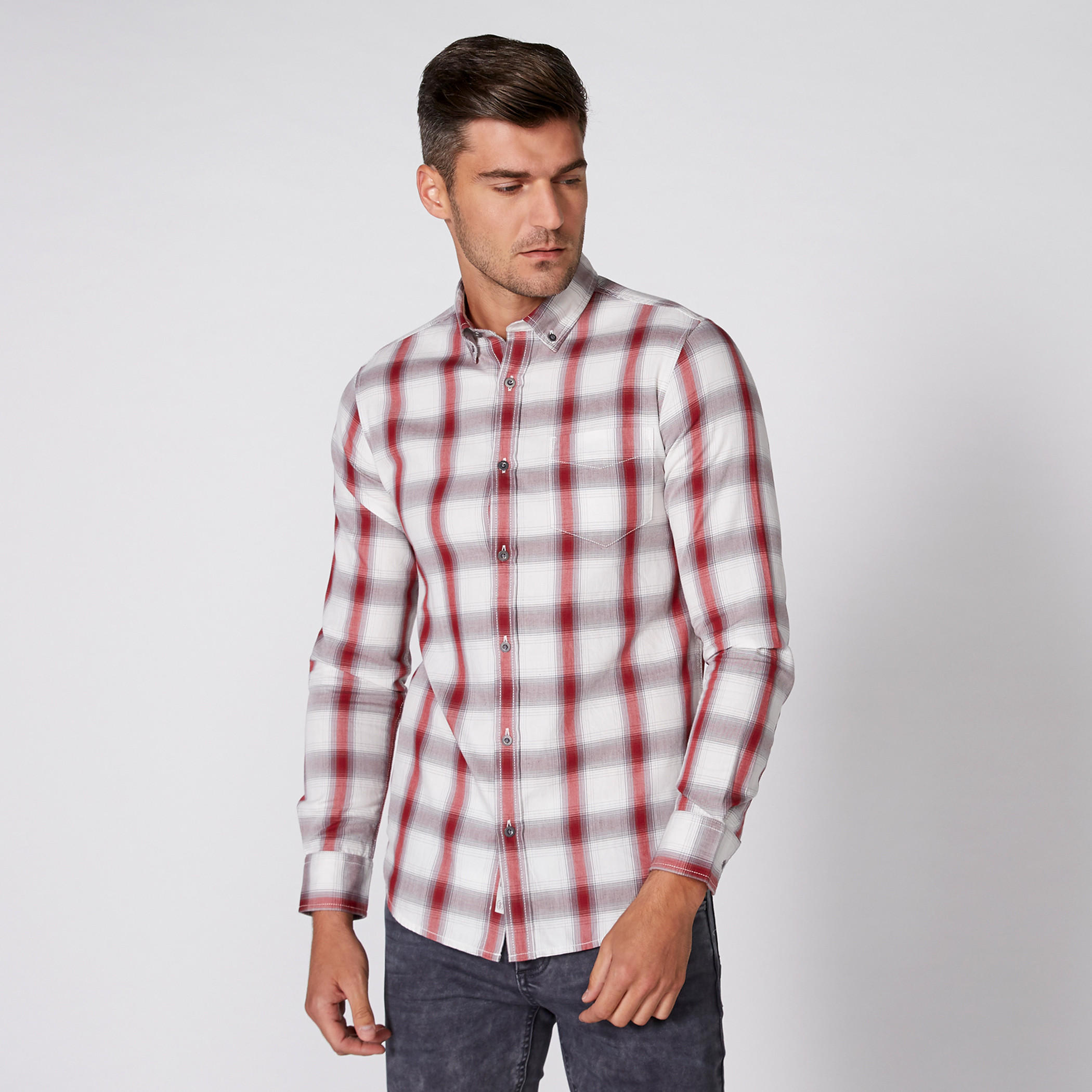 قميص كاروهات بأكمام طويلة من لي كوبر-men-clothing-shirts-image-1
