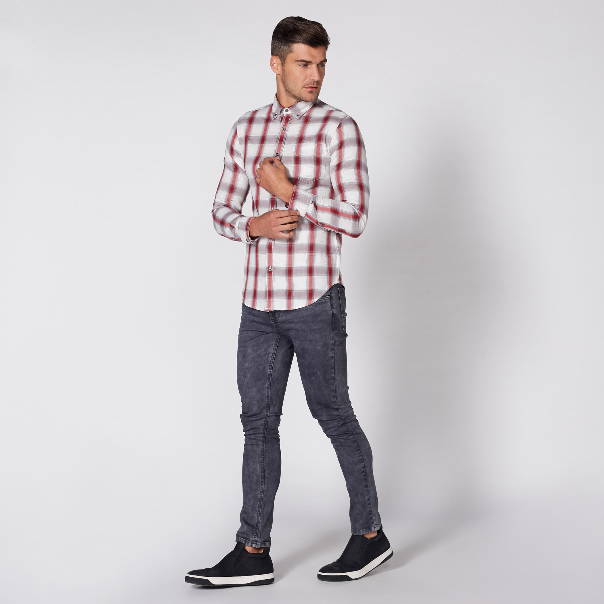 قميص كاروهات بأكمام طويلة من لي كوبر-men-clothing-shirts-image-2