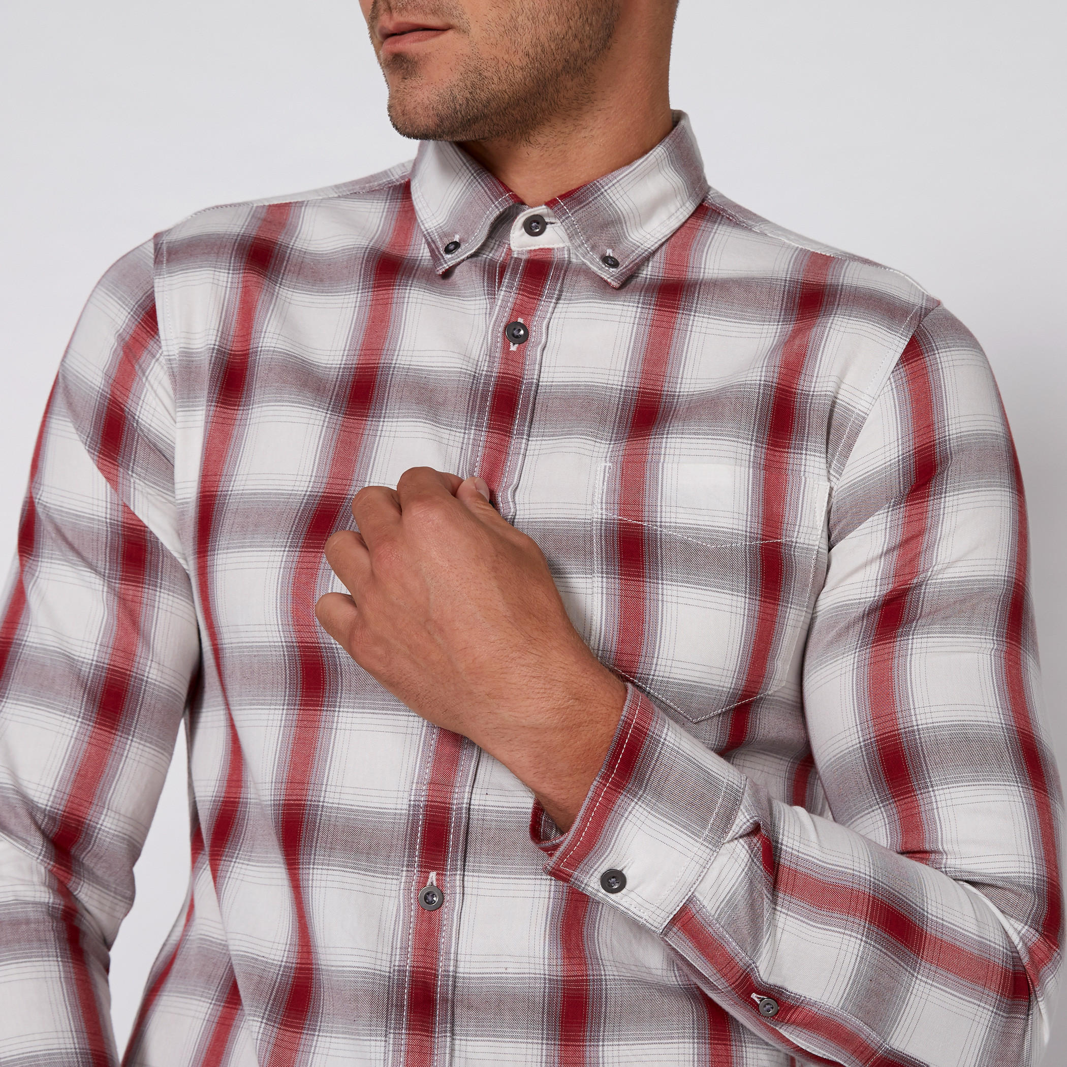 قميص كاروهات بأكمام طويلة من لي كوبر-men-clothing-shirts-image-3