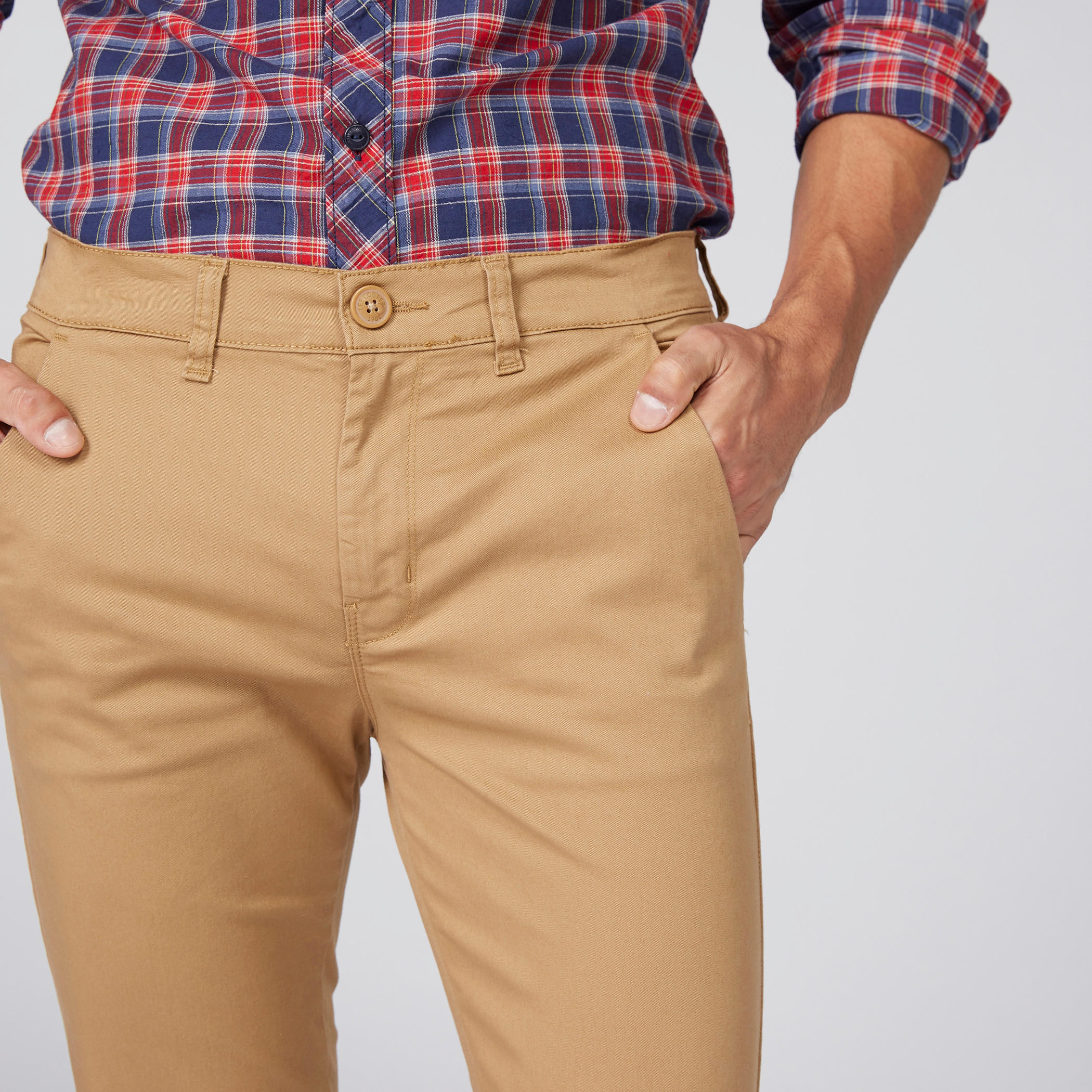Lee Cooper Full Length Chinos with Button Closure and Pocket Detail-men-clothing-bottoms-trousersandchinos-trousers-image-2