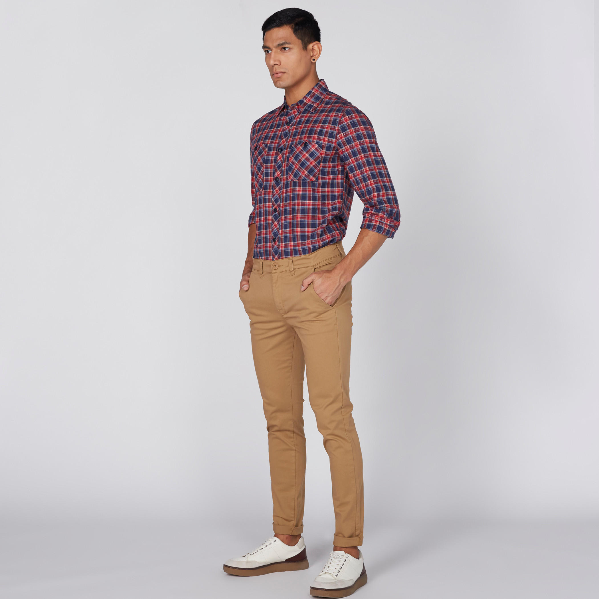 Lee Cooper Full Length Chinos with Button Closure and Pocket Detail-men-clothing-bottoms-trousersandchinos-trousers-image-3