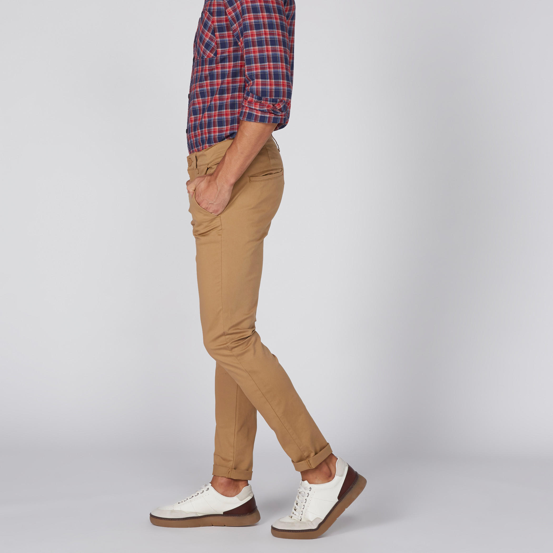 Lee Cooper Full Length Chinos with Button Closure and Pocket Detail-men-clothing-bottoms-trousersandchinos-trousers-image-4