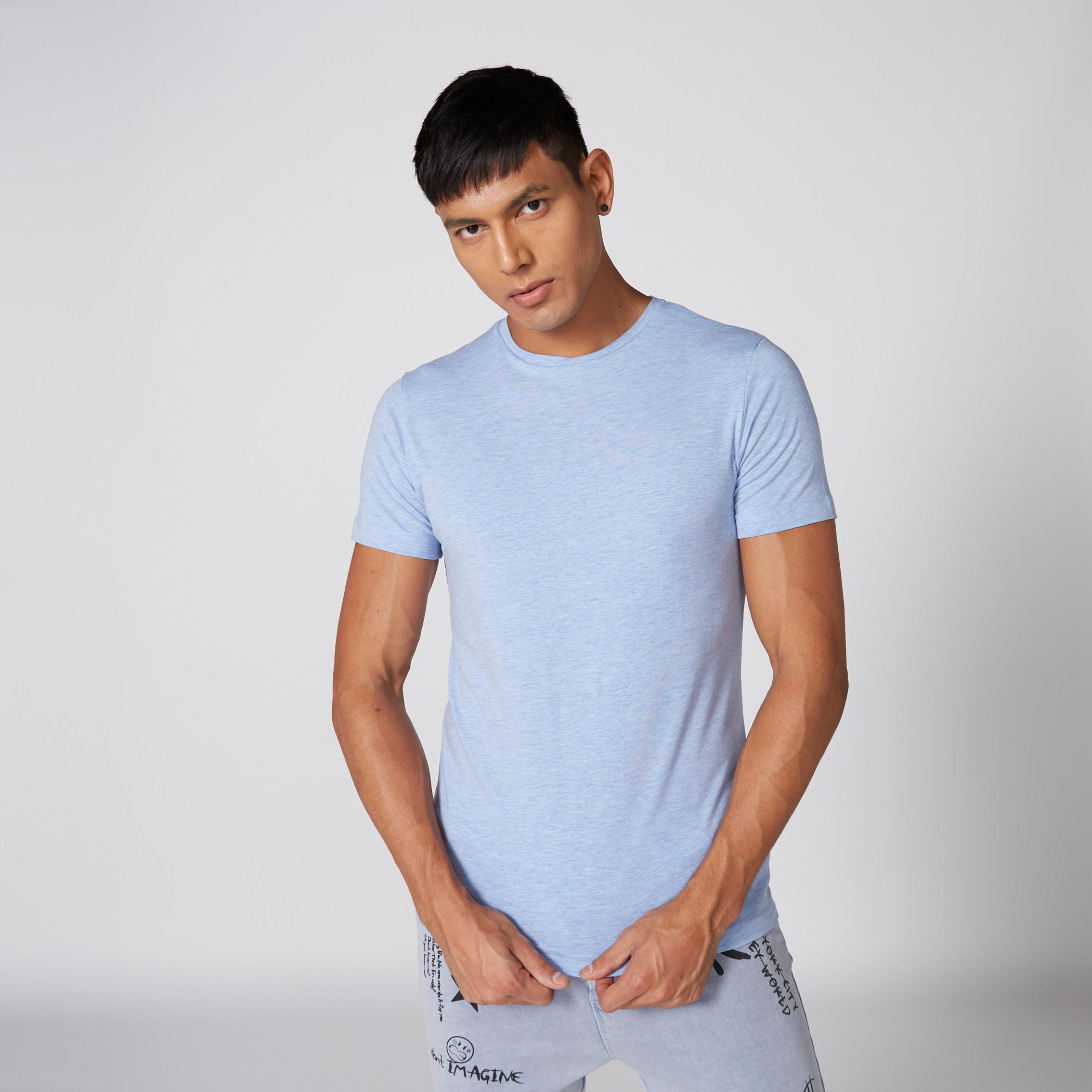 تيشيرت بياقة مستديرة وأكمام قصيرة من لي كوبر-men-clothing-tshirtsandpolos-tshirts-image-3