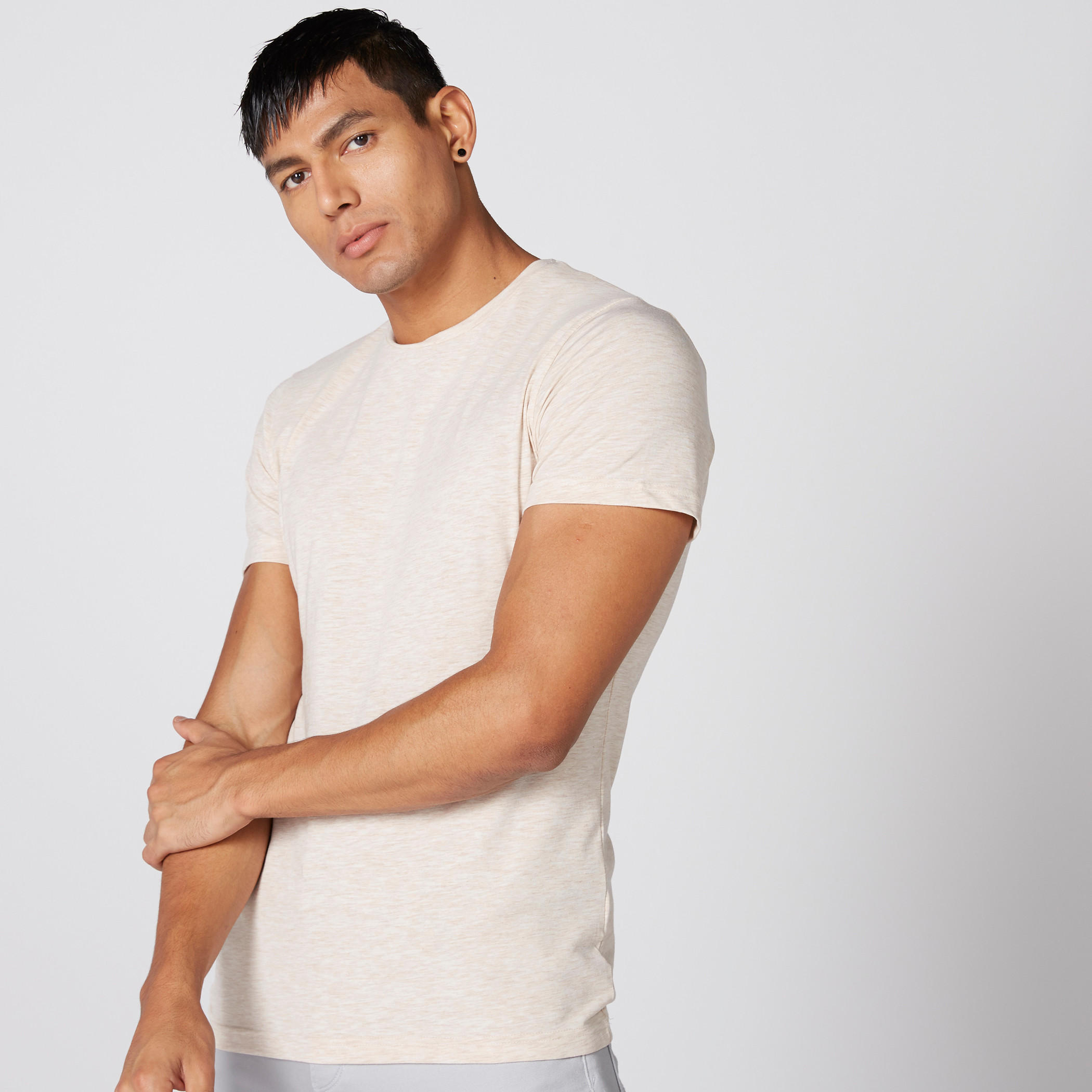 تيشيرت بياقة مستديرة وأكمام قصيرة من لي كوبر-men-clothing-tshirtsandpolos-tshirts-image-1
