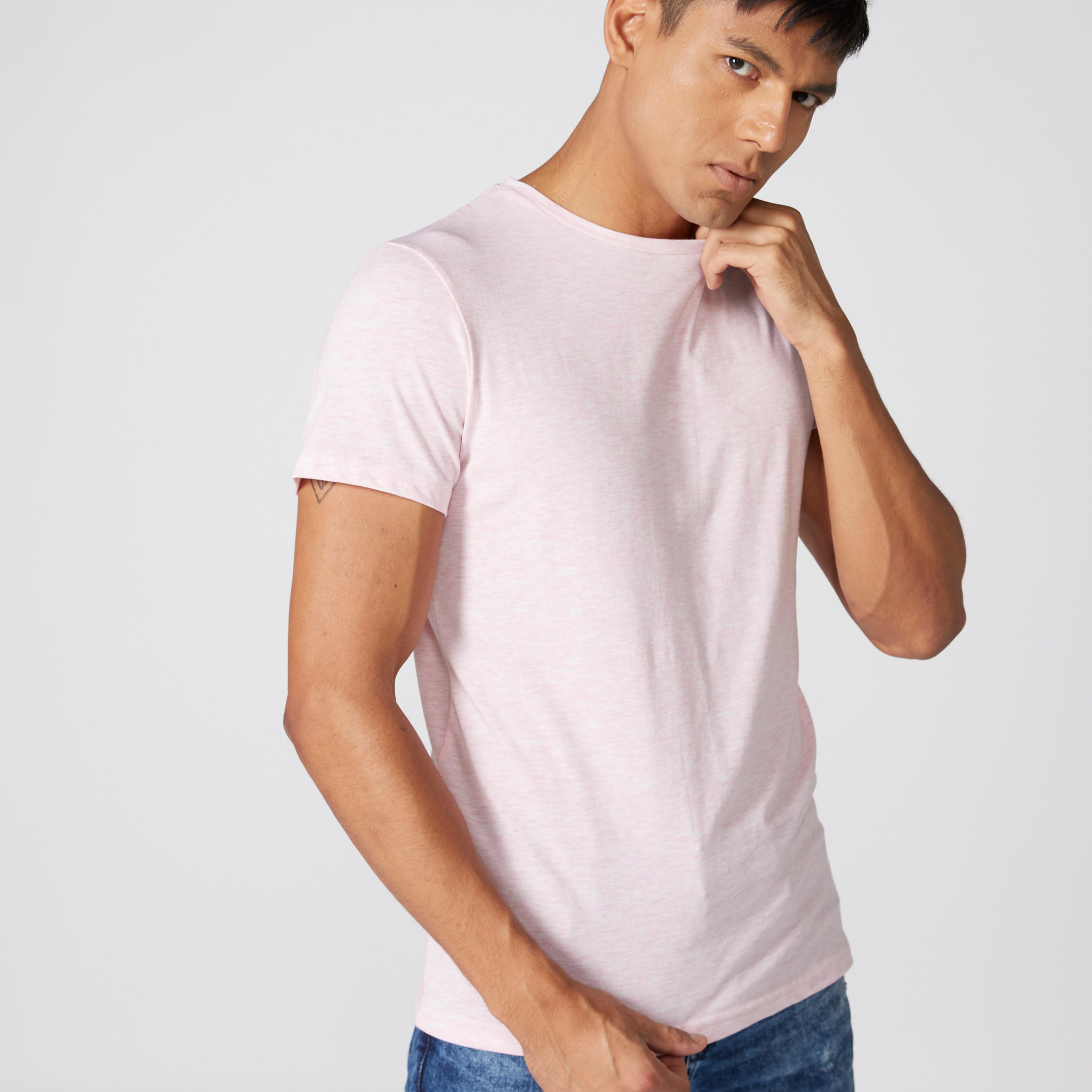 تيشيرت بياقة مستديرة وأكمام قصيرة من لي كوبر-men-clothing-tshirtsandpolos-tshirts-image-1