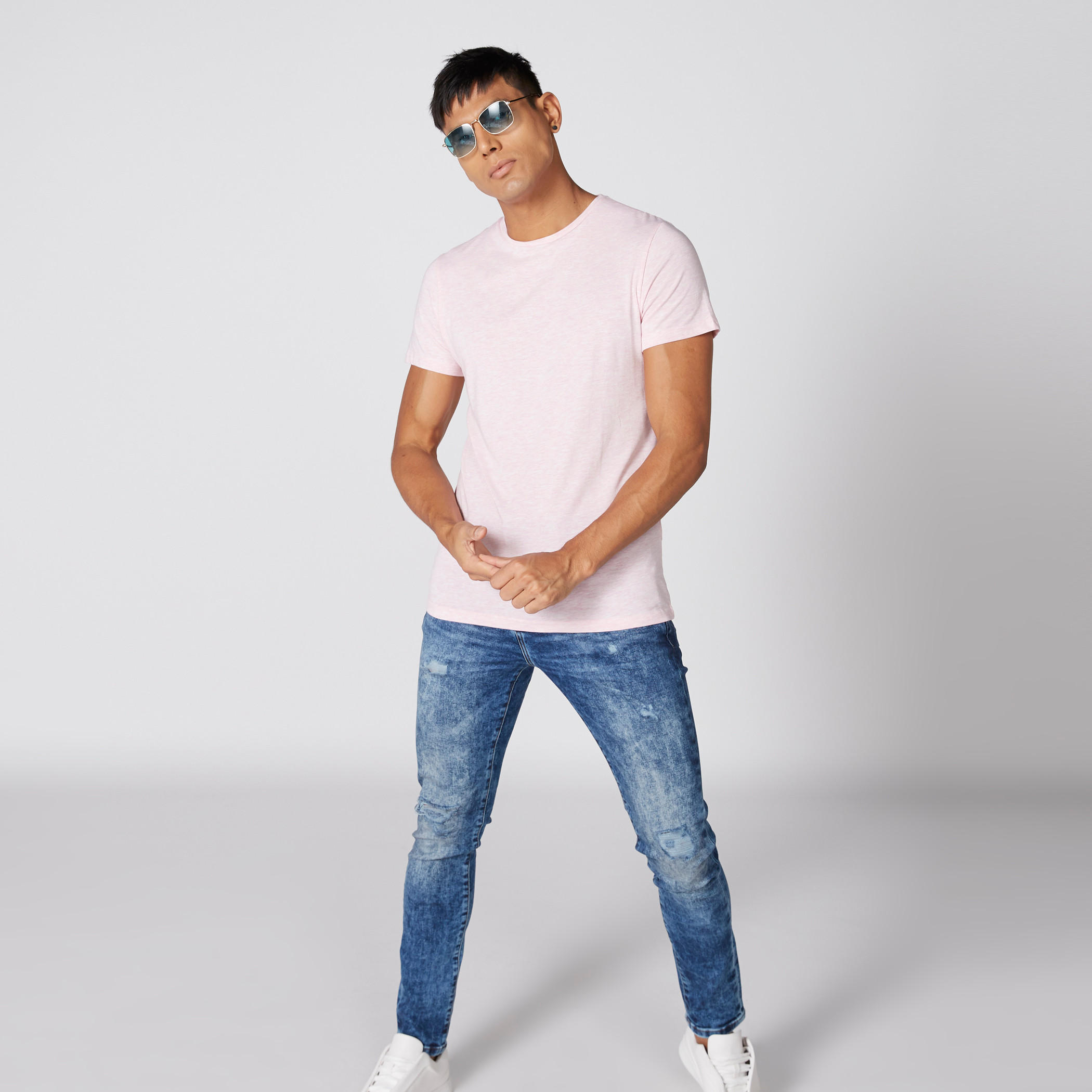 تيشيرت بياقة مستديرة وأكمام قصيرة من لي كوبر-men-clothing-tshirtsandpolos-tshirts-image-3