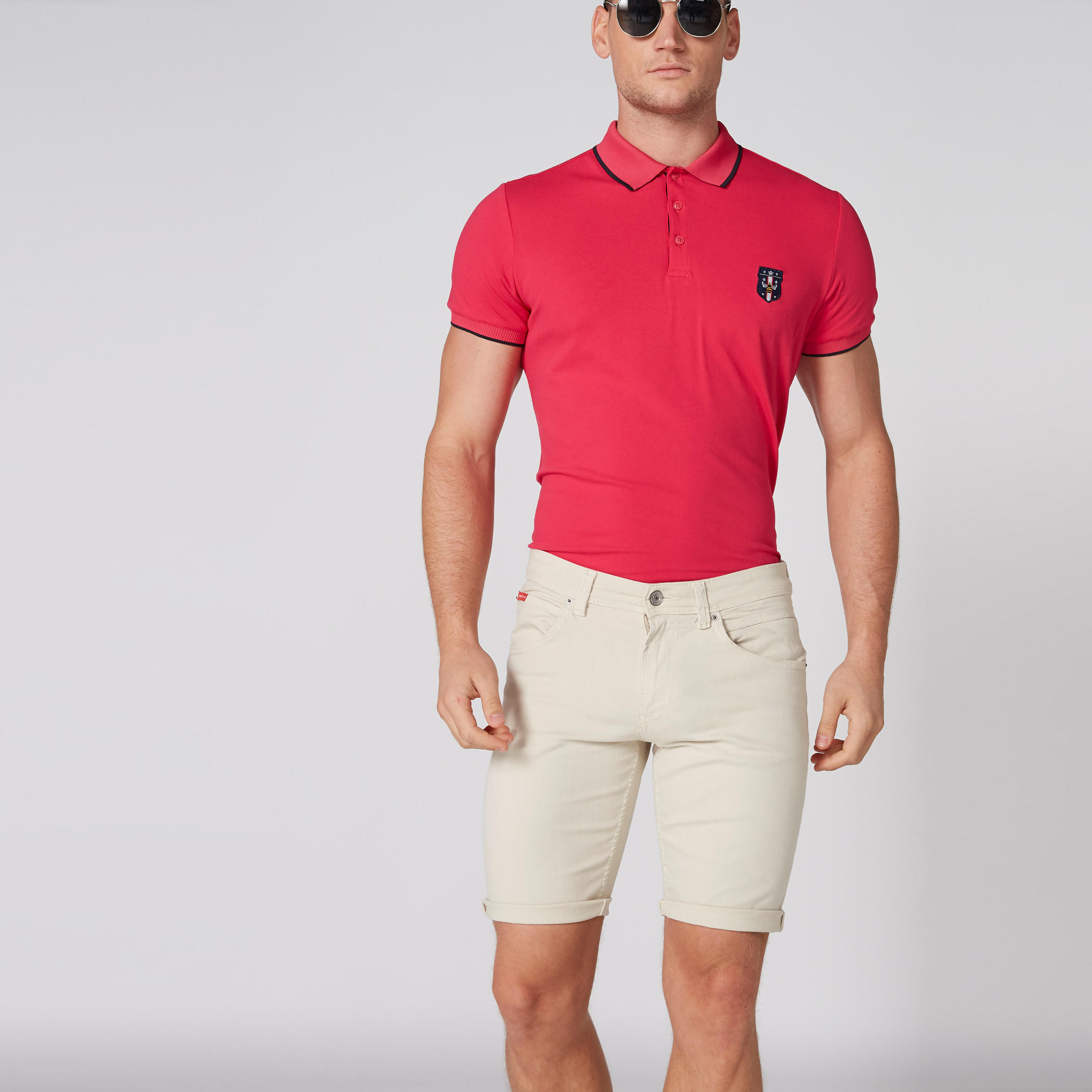 شورت من الدينم بزر إغلاق وجيوب من لي كوبر-men-clothing-bottoms-shorts-image-1