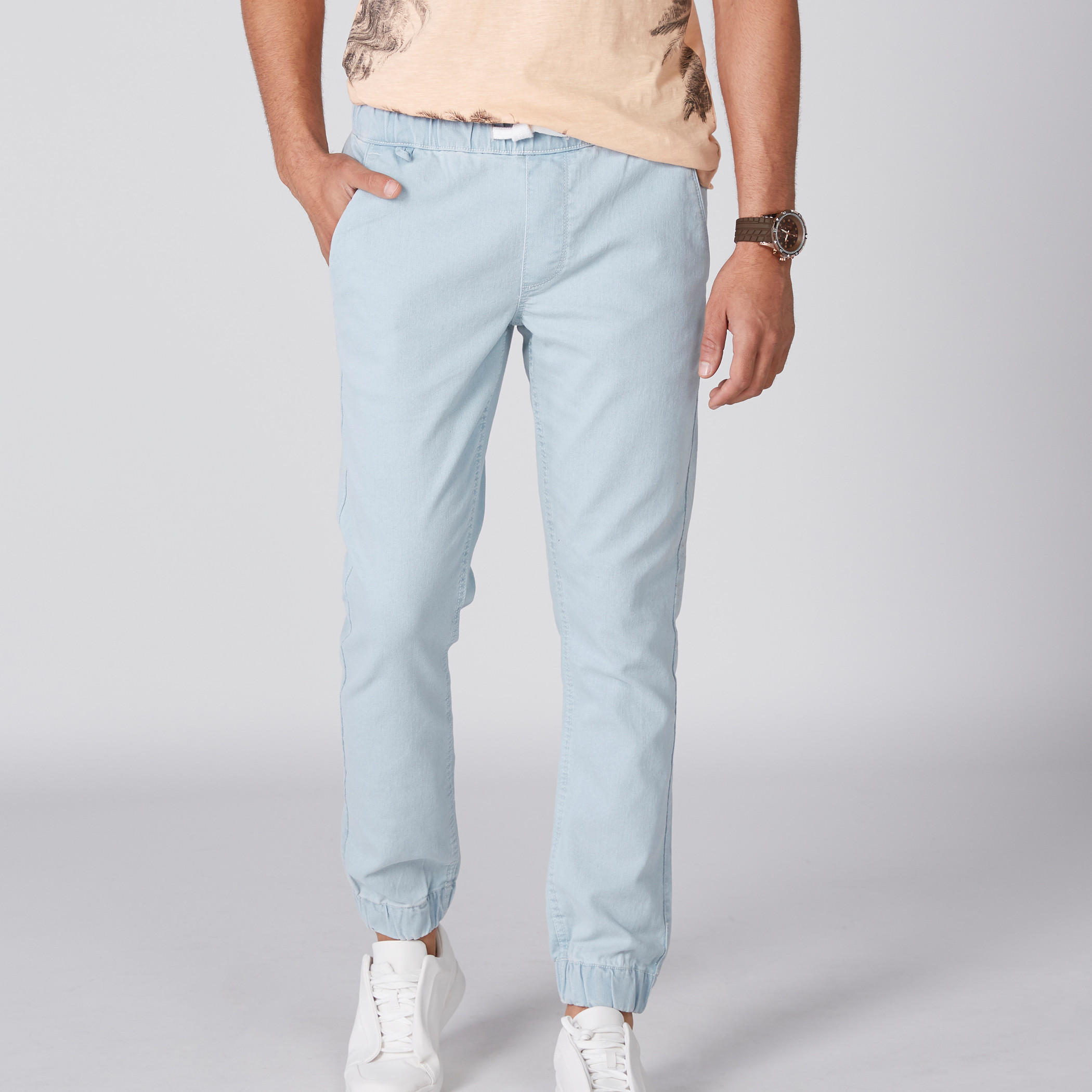 بنطال رياضي بخصر مطاطي وجيوب من لي كوبر-men-clothing-bottoms-joggers-image-1