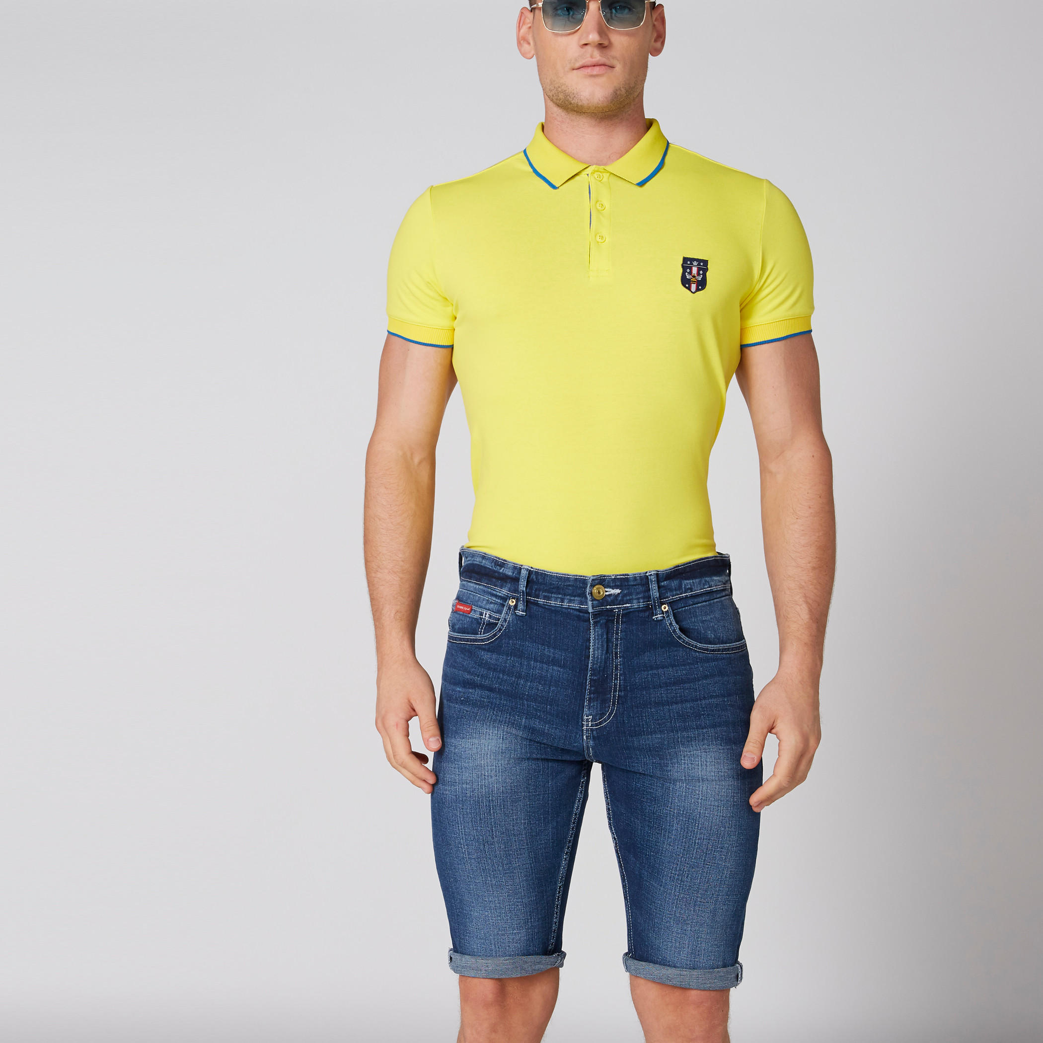 شورت من الدينم بزر إغلاق وجيوب من لي كوبر-men-clothing-bottoms-shorts-image-4