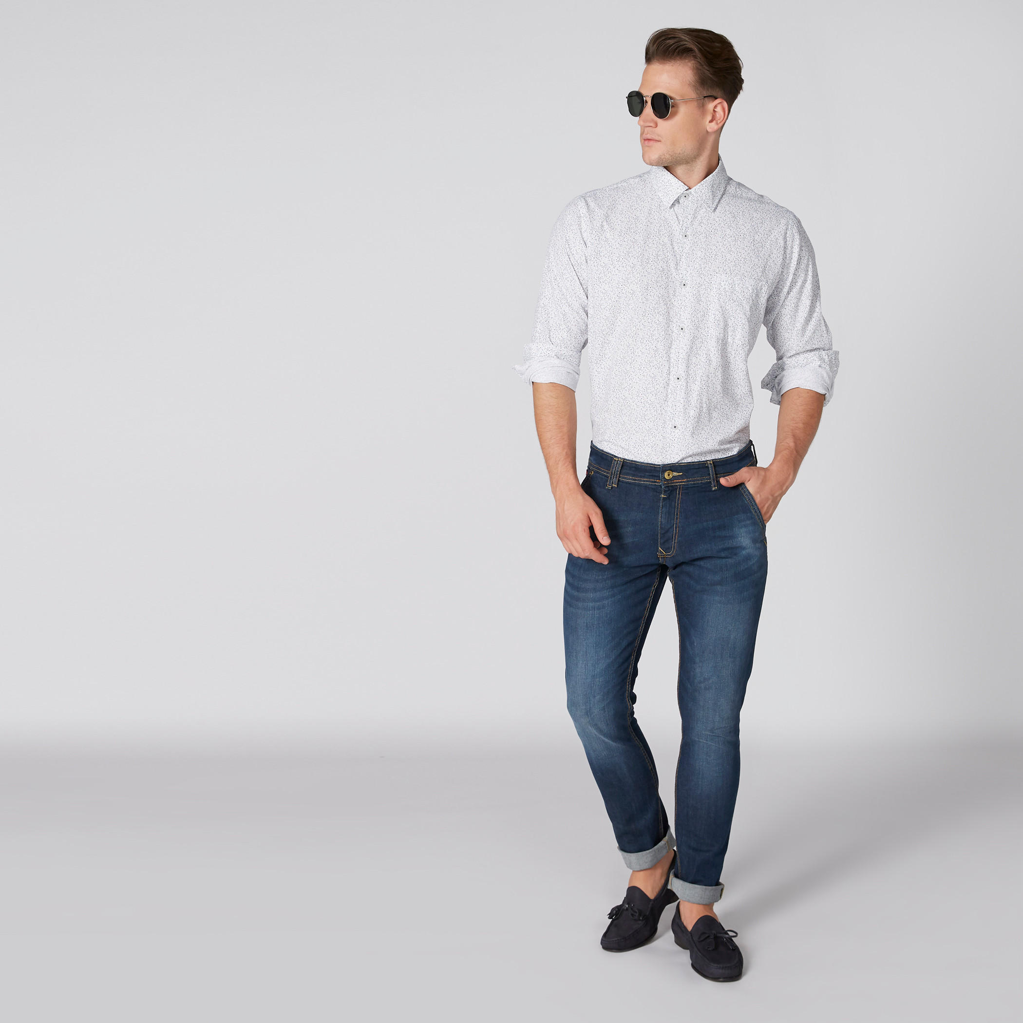 بنطال جينز طويل بزر إغلاق وجيوب من لي كوبر-men-clothing-bottoms-jeans-image-1