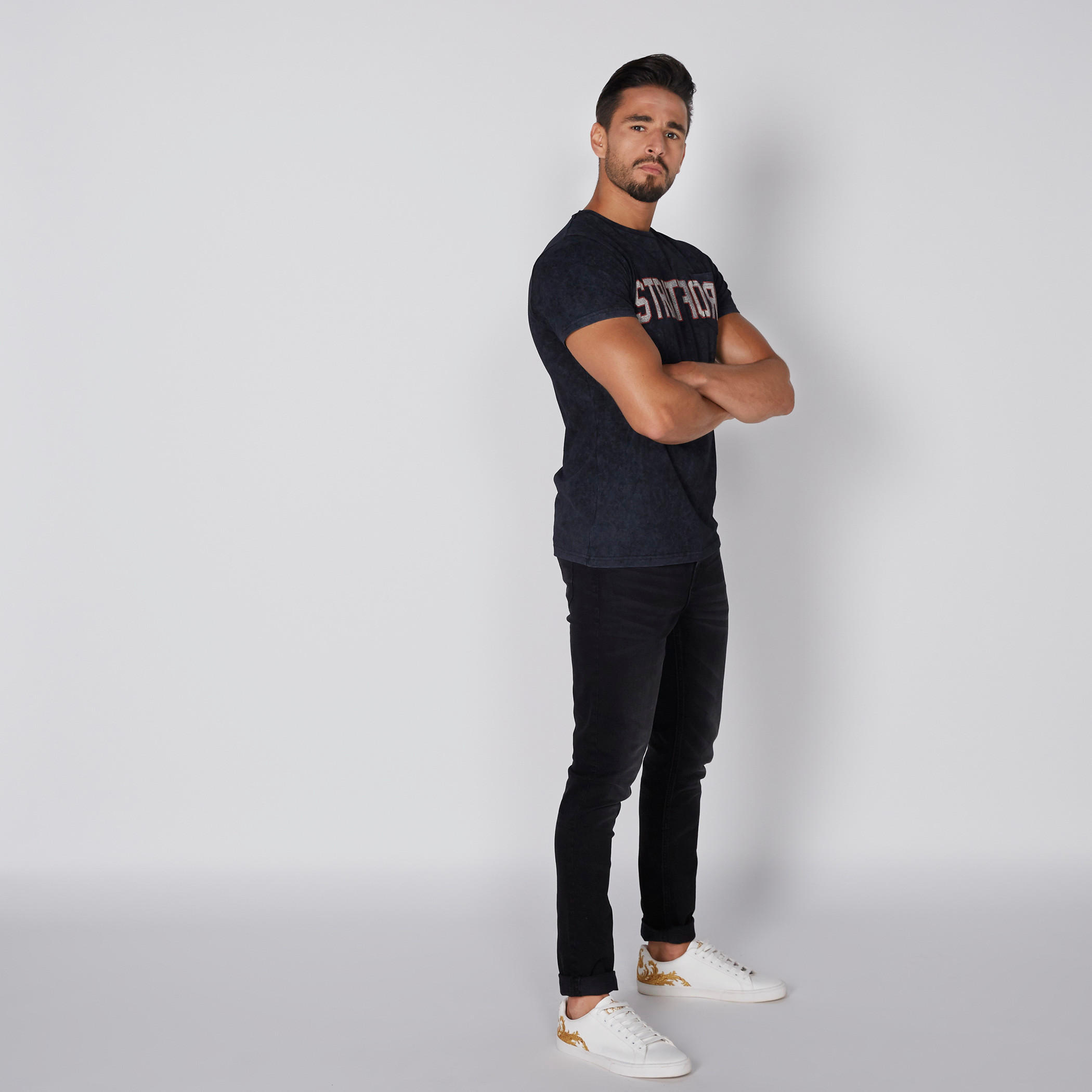 تيشيرت بطبعات بياقة مستديرة وأكمام قصيرة من لي كوبر-men-clothing-tshirtsandpolos-tshirts-image-3