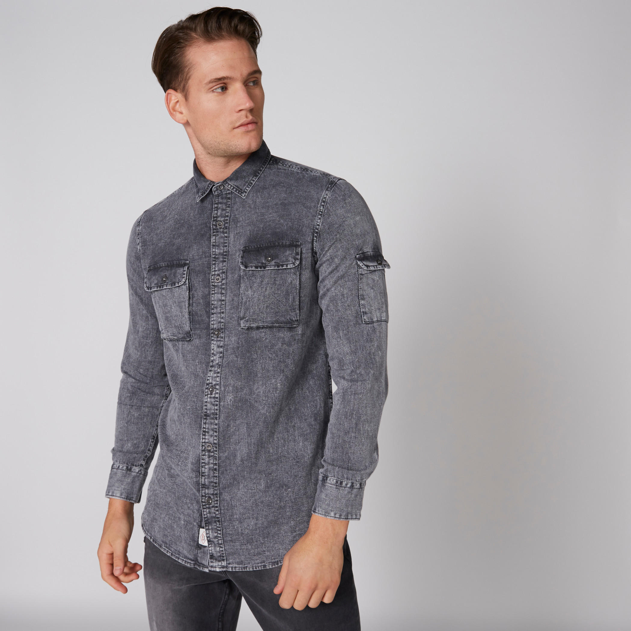 Lee Cooper Pocket Detail Shirt with Long Sleeves and Complete Placket-men-clothing-shirts-image-1